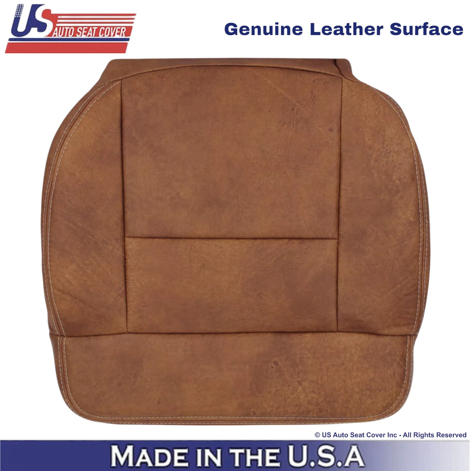 2004-2008 Fits Ford F-150 King Ranch Leather Driver Bottom Seat Cover Brown