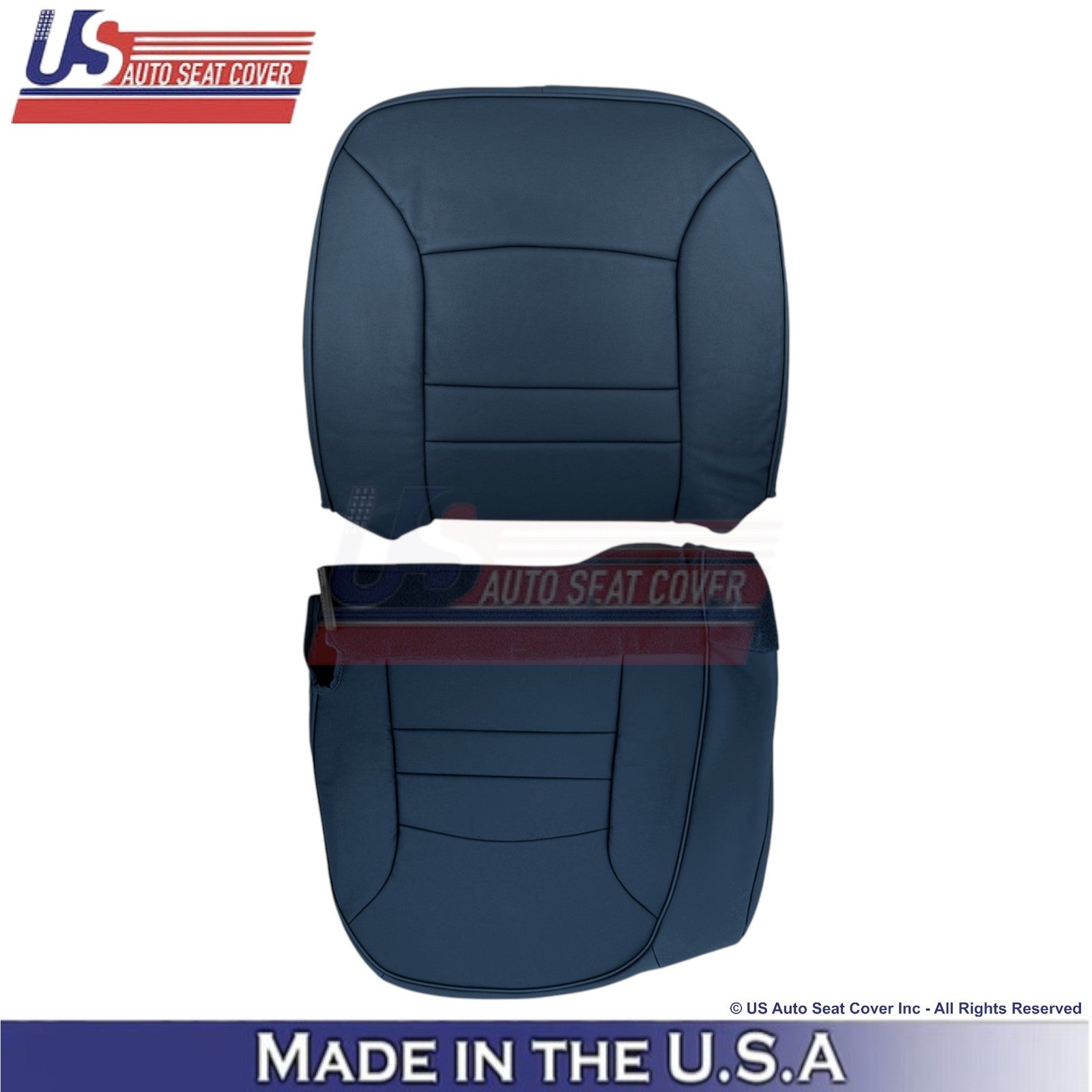1998-2002 For Ford Crown Victoria Leatherette Driver Side Seat Covers Dark Denim