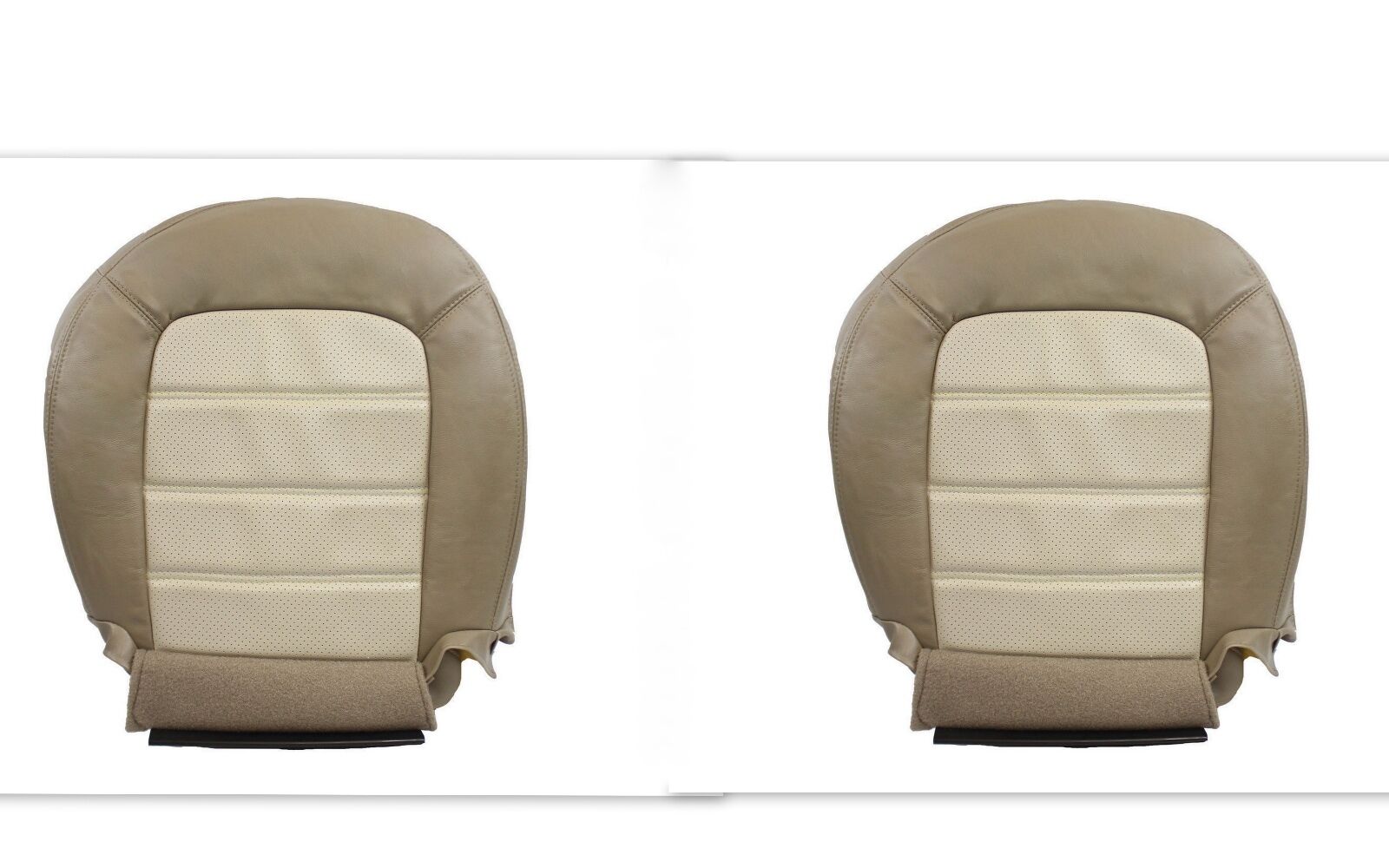 2002-05 Fits Ford Explorer Driver & Passenger Bottom Leather Covers Tan PERFORAT