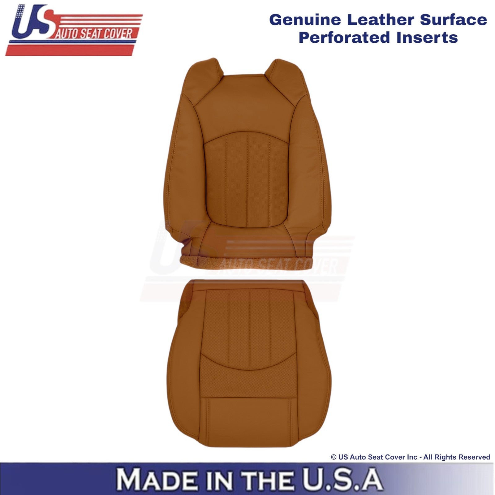 2013-2014 Fits Chevy Traverse Genuine Leather Perf. Front Seat Covers Mojave