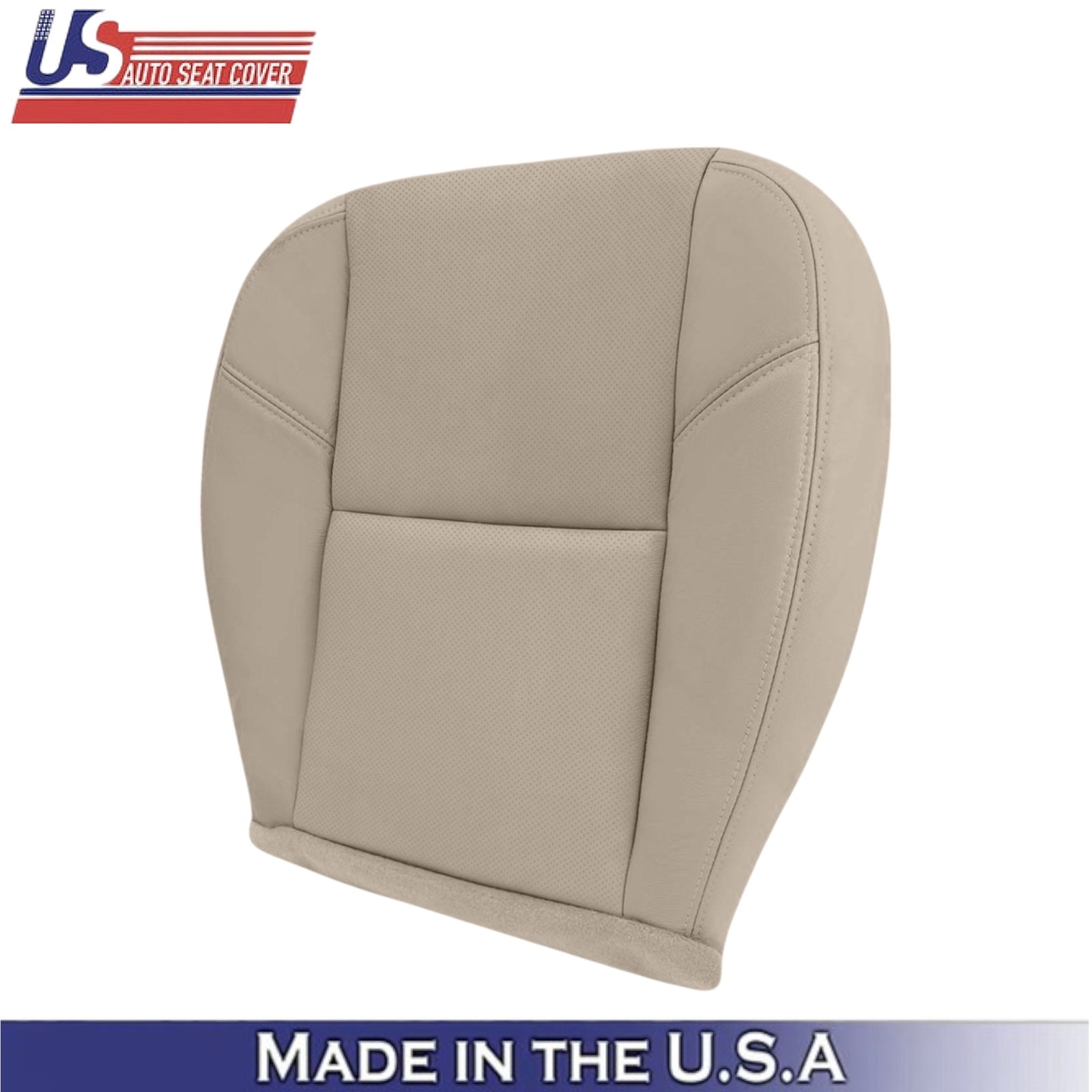 2009-2014 For GMC Sierra Denali Leather Driver Bottom Seat Cover Light Cashmere