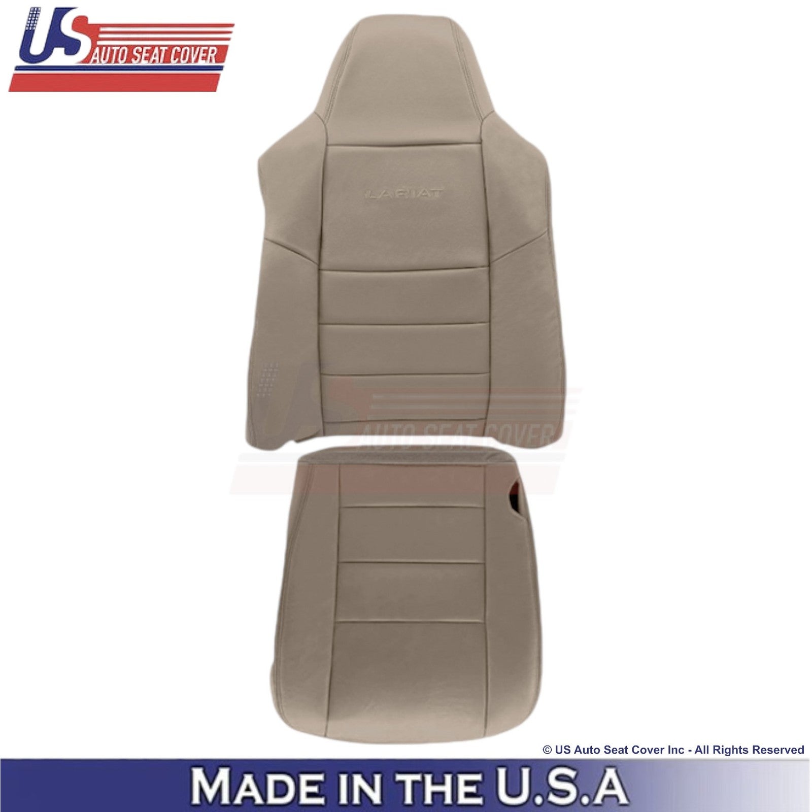 2003-2004 Fits Ford F250 F350 Lariat Leatherette Front Driver OEM Covers Tan