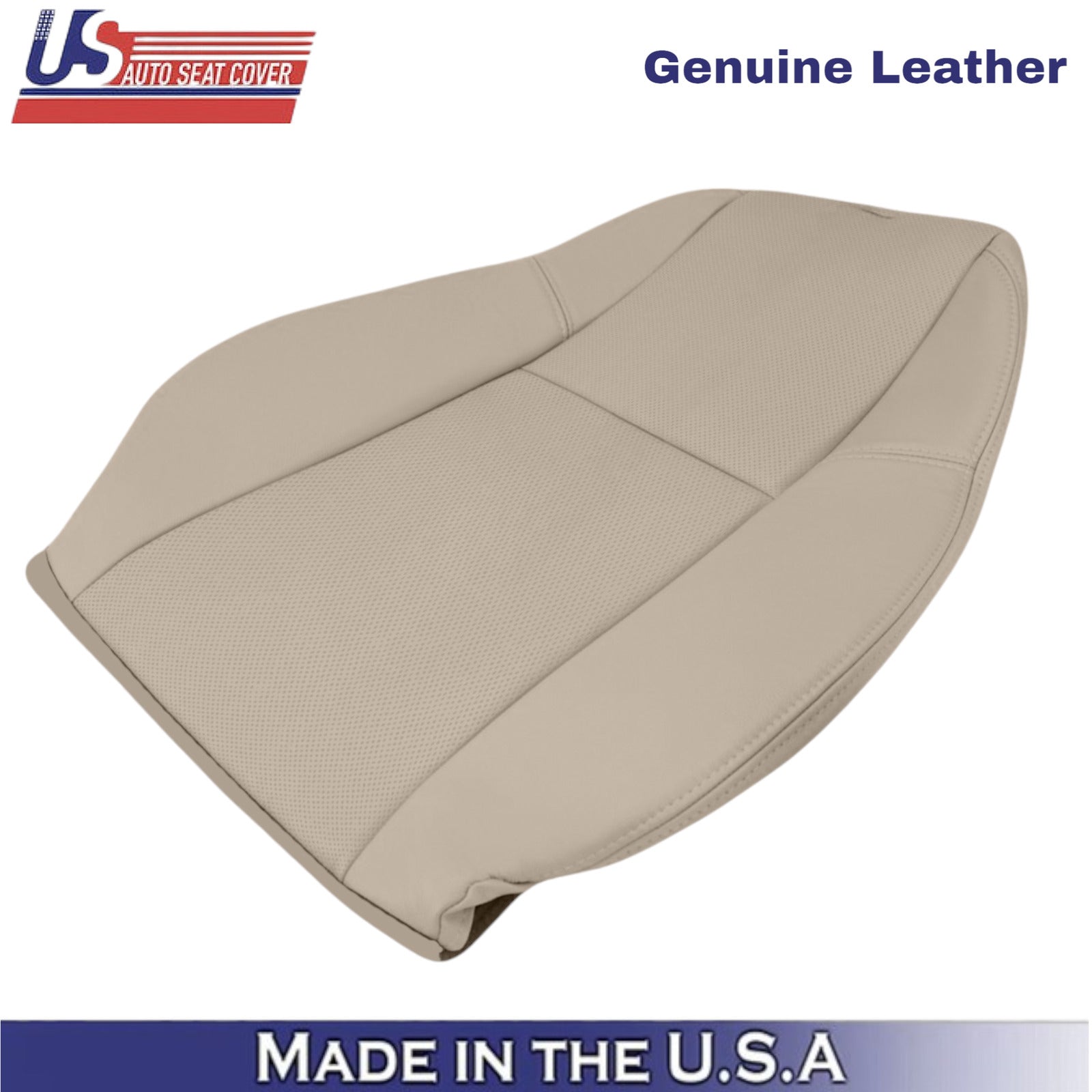 2012-2014 For Chevy Silverado 1500 LTZ Genuine Leather Driver Top Seat Cover Tan
