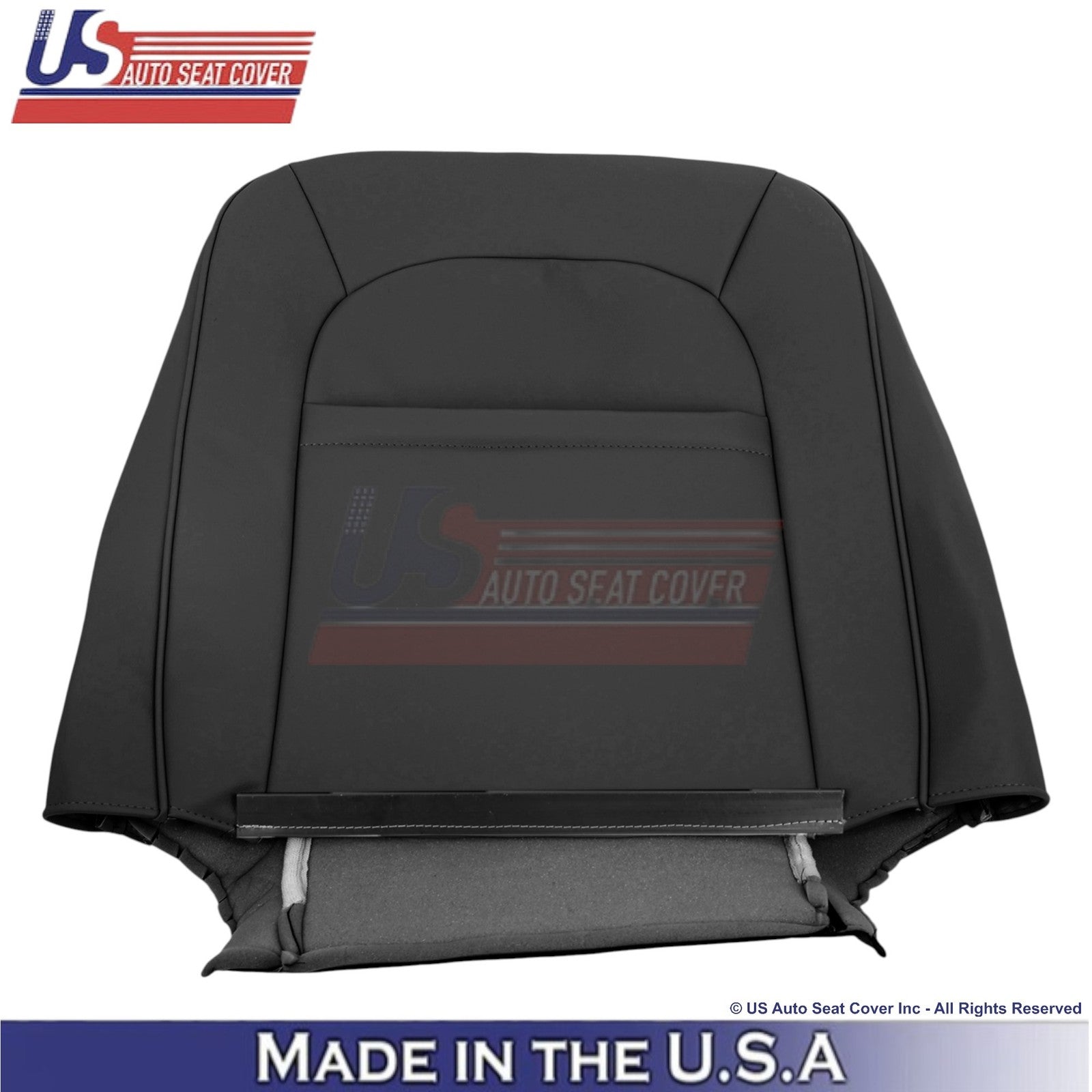 2000-2002 Fits Ford Crown Victoria Genuine Leather Front Top Seat Covers Black