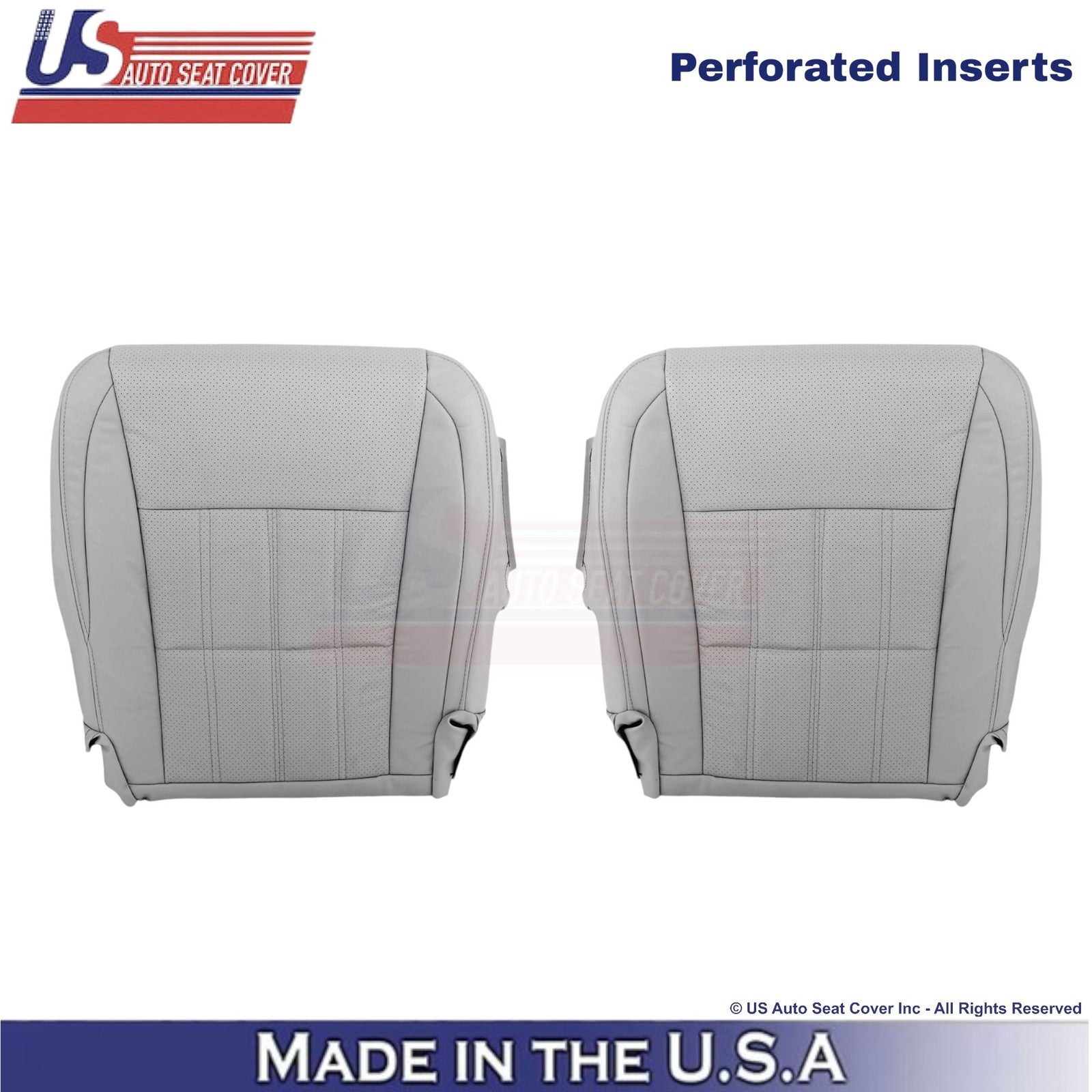 2016-2018 Fits Lexus ES 350 Leatherette Front Bottom Seat Covers Stratus Gray