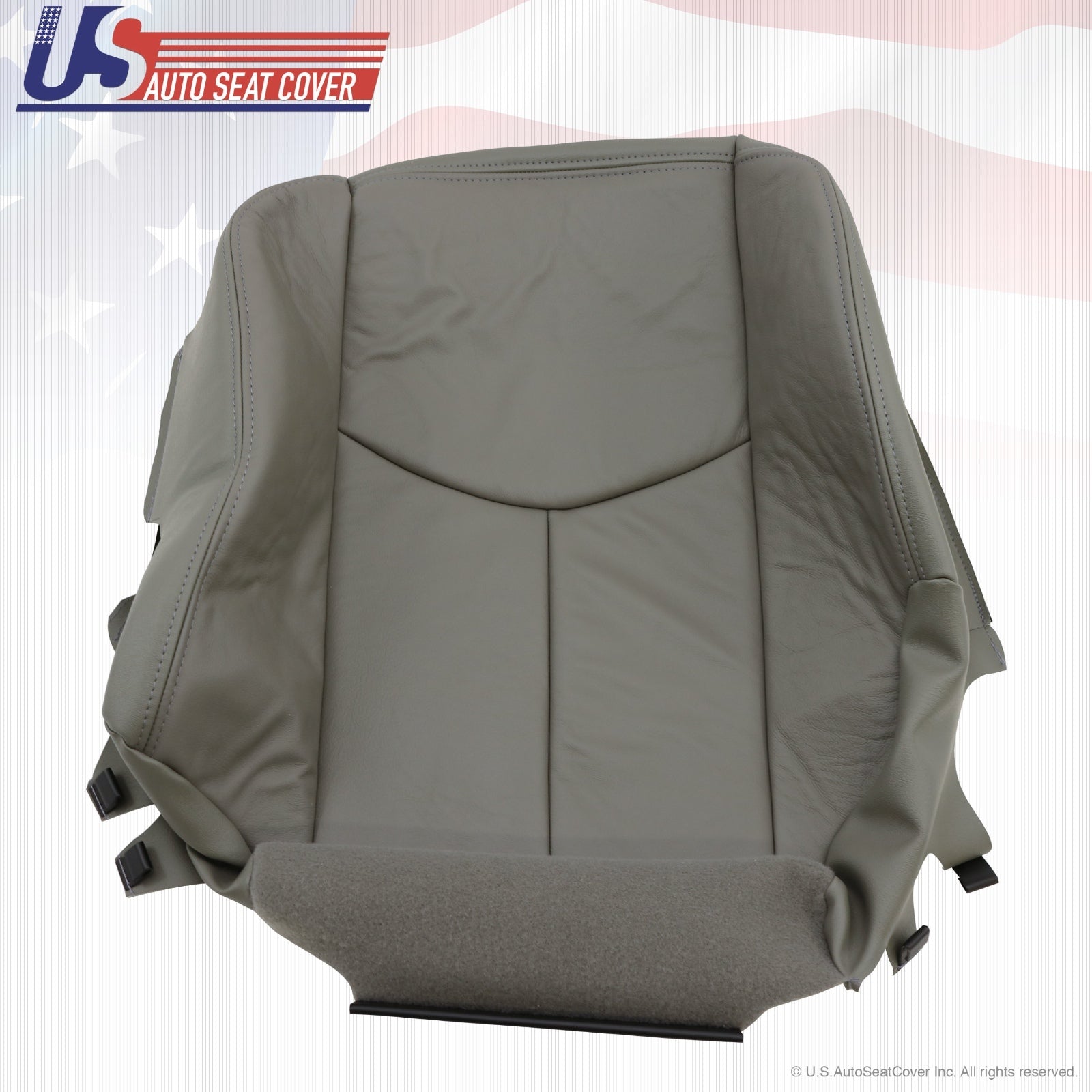 2003 - 2006 Chevy Suburban Passenger Bottom Leather Seat Cover gray with cut off