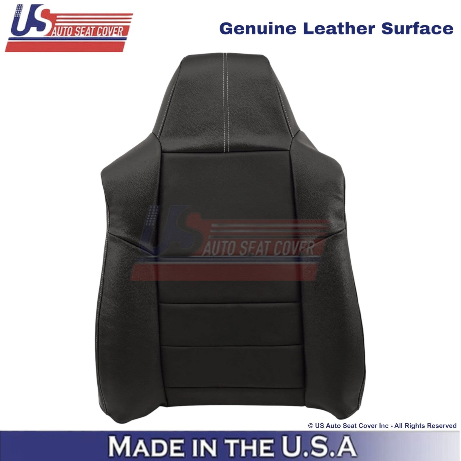 2008-2010 For Ford F250-550 FX4 Leather Driver Top Cover Black/White stitch