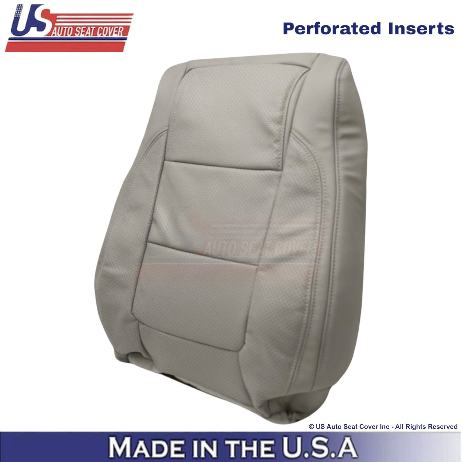 2011-2015 For Ford Explorer Limited Leatherette Perf Driver Top Seat Cover Gray