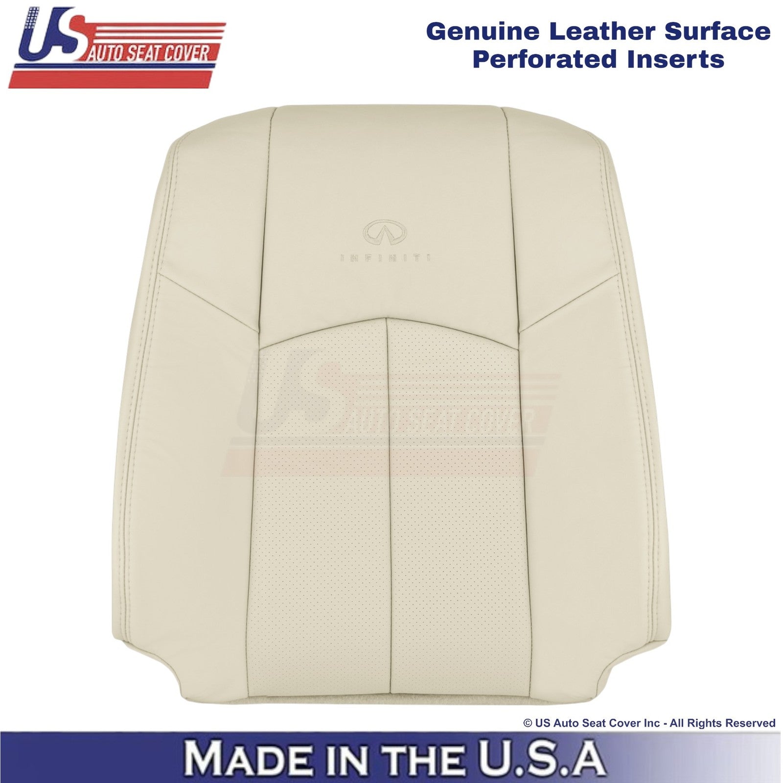2009-2013 Fits Infiniti G37 Genuine Leather Front Driver Top Seat Cover Wheat