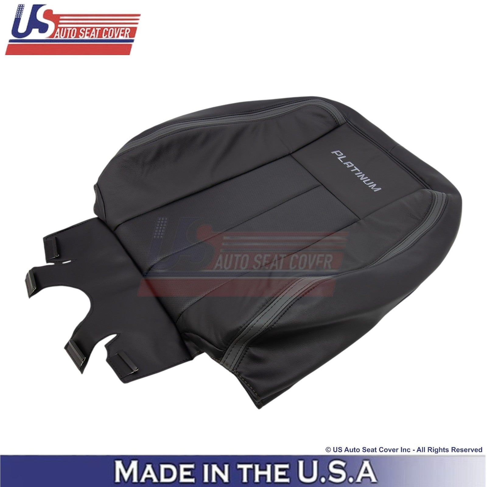 2015-2017 Fits Ford Expedition Platinum Genuine Leather Front Top Covers Ebony