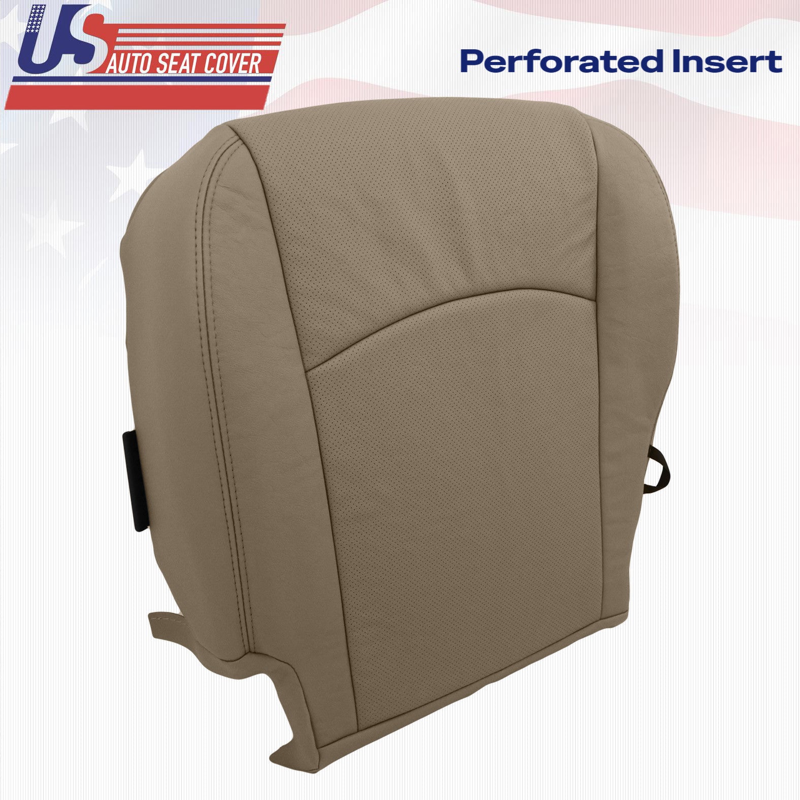 2009-2012 FOR DODGE RAM 1500 LARAMIE DRIVER BOTTOM PERF LEATHER SEAT COVER TAN