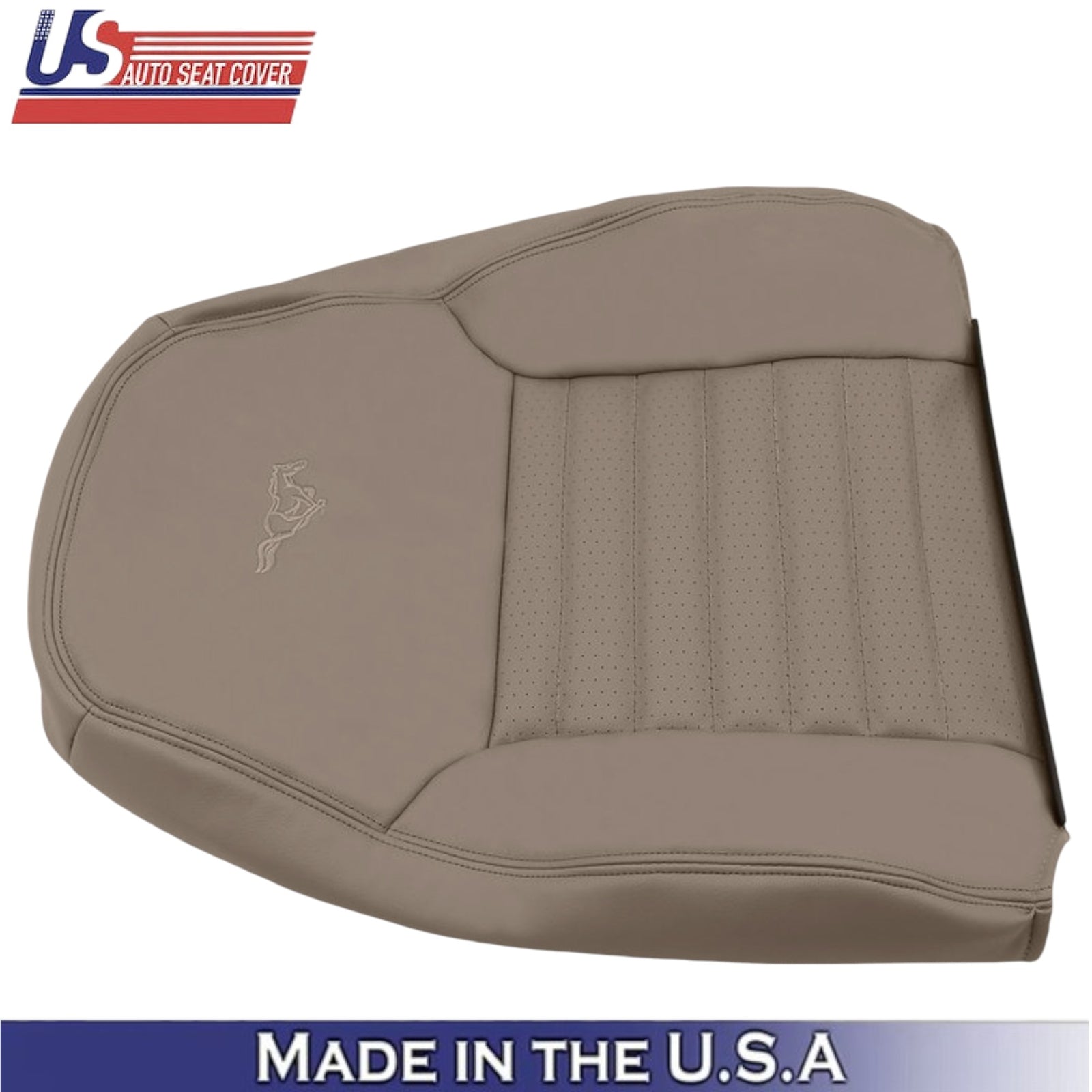1999-2004 For Ford Mustang GT Leather Driver Side Seat Covers Medium Parchment