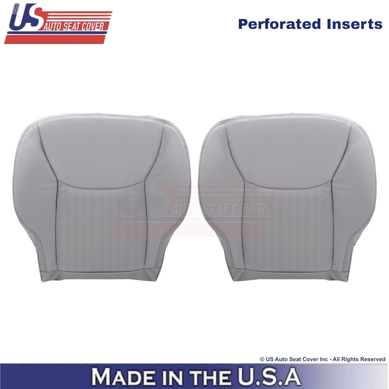1999-2006 Fits Mercedes-Benz S-Class Leather Half Perf. Front Bottom Covers Gray