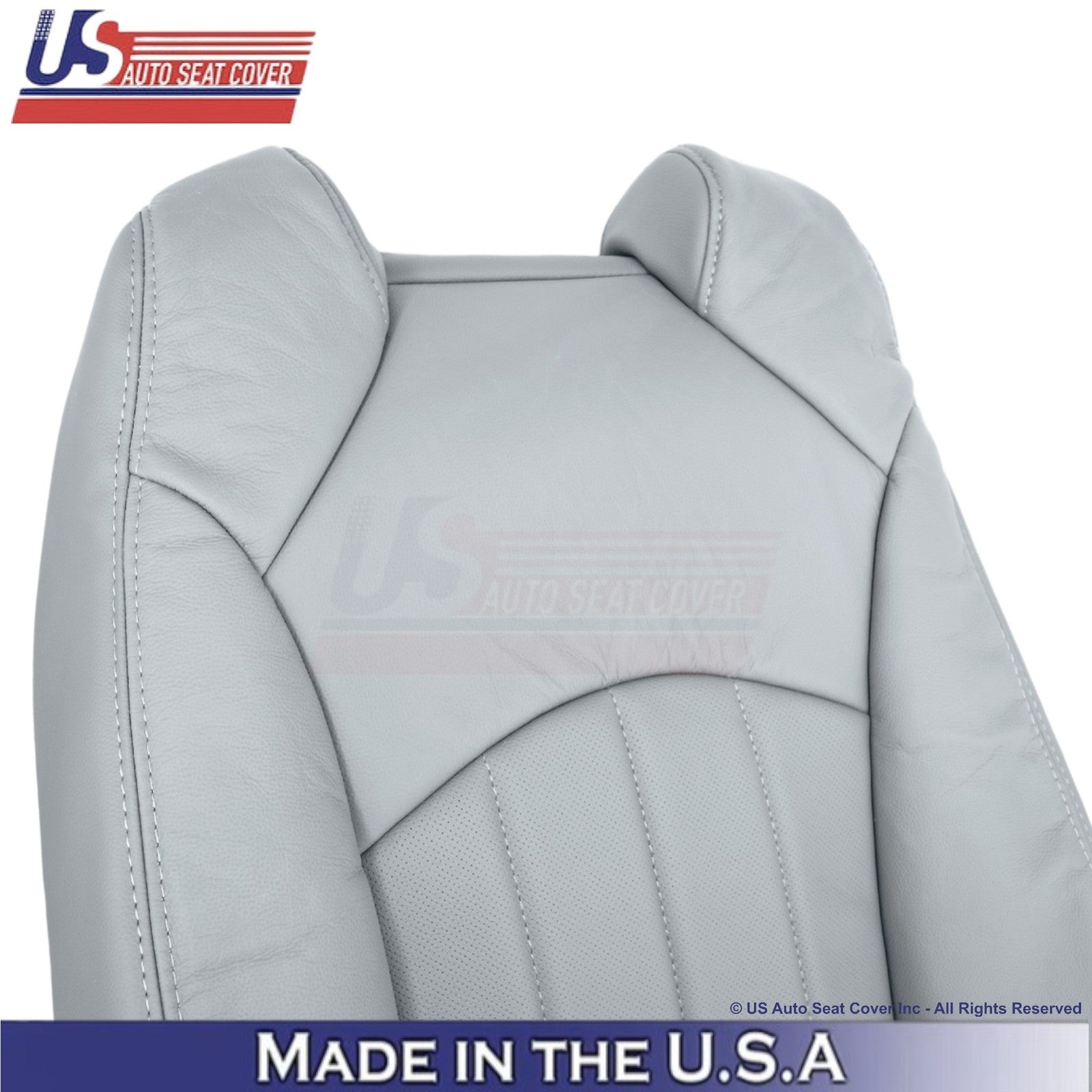 2013-2017 Fits Chevy Traverse Leather Perf. Front Seat Covers Light Titanium