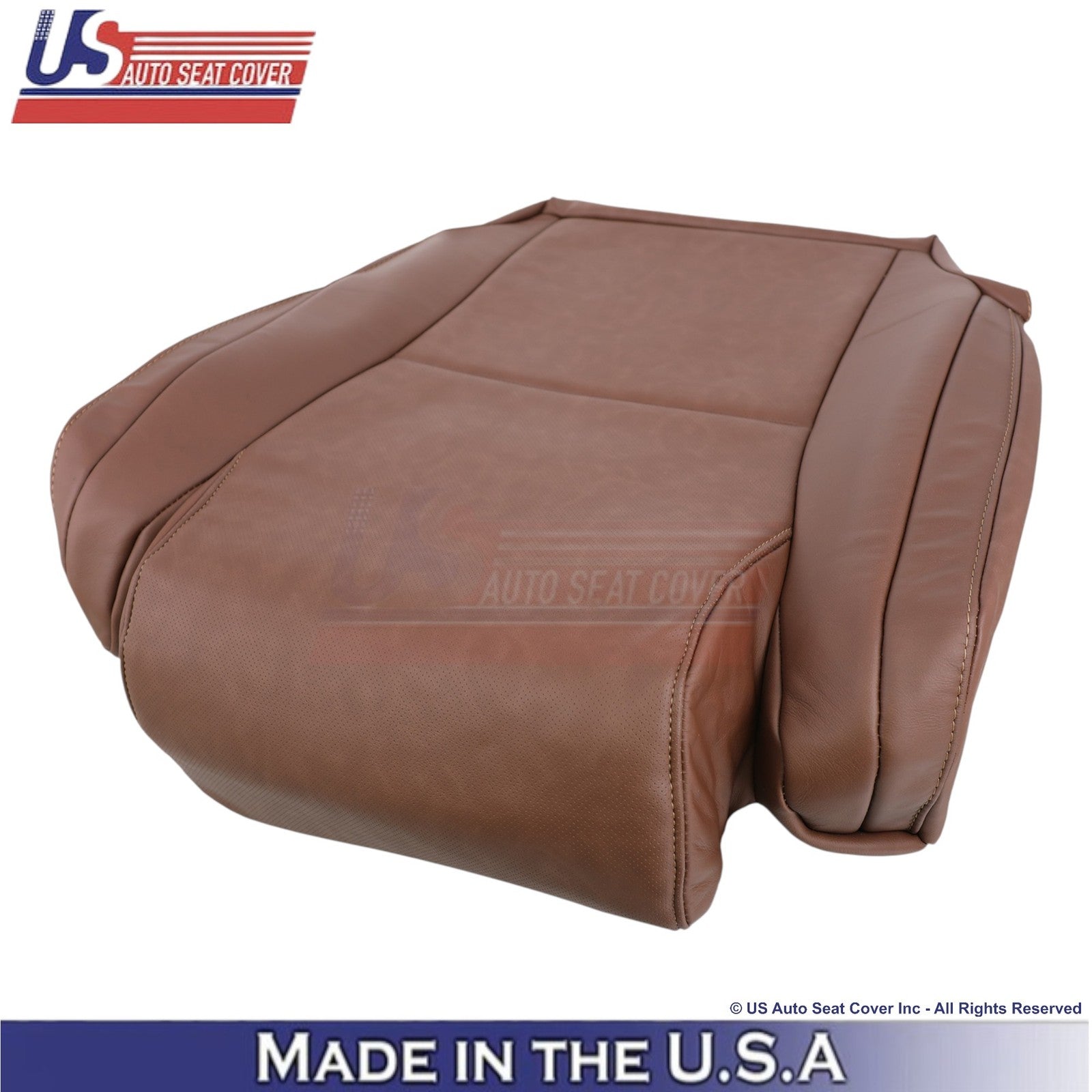 2007-2013 For Toyota Tundra Leather Perforated Driver Bottom Seat Cover Red Rock