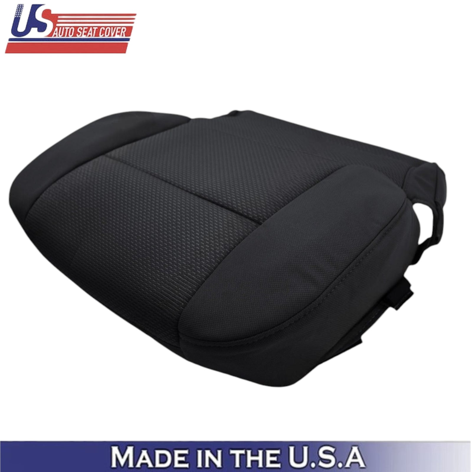 2014-2019 For Chevrolet Silverado Cloth Passenger Side Seat Covers Jet Black
