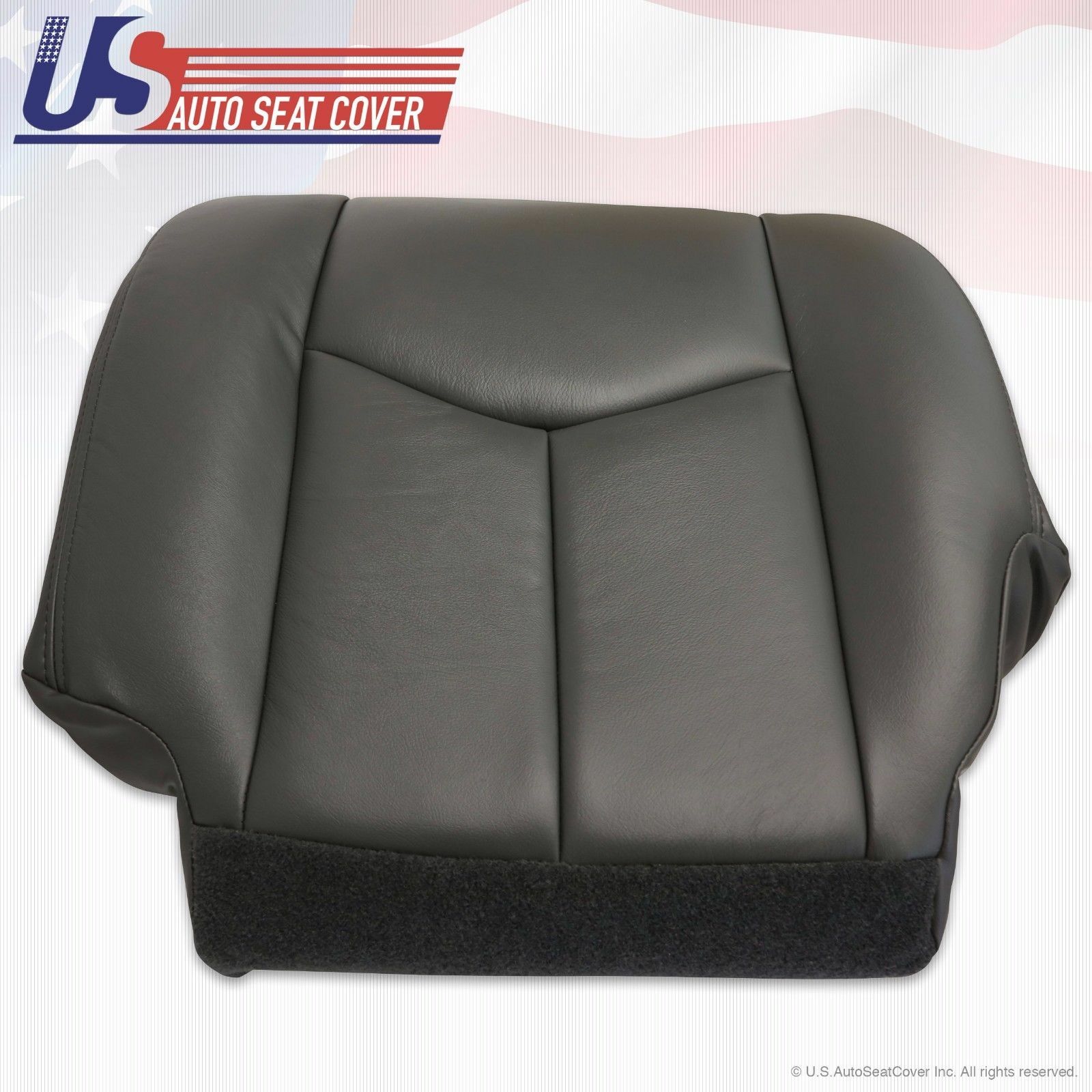 2003 To 06 Chevy Avalanche Driver & Passenger Bottom Vinyl Seat Covers Dark Gray