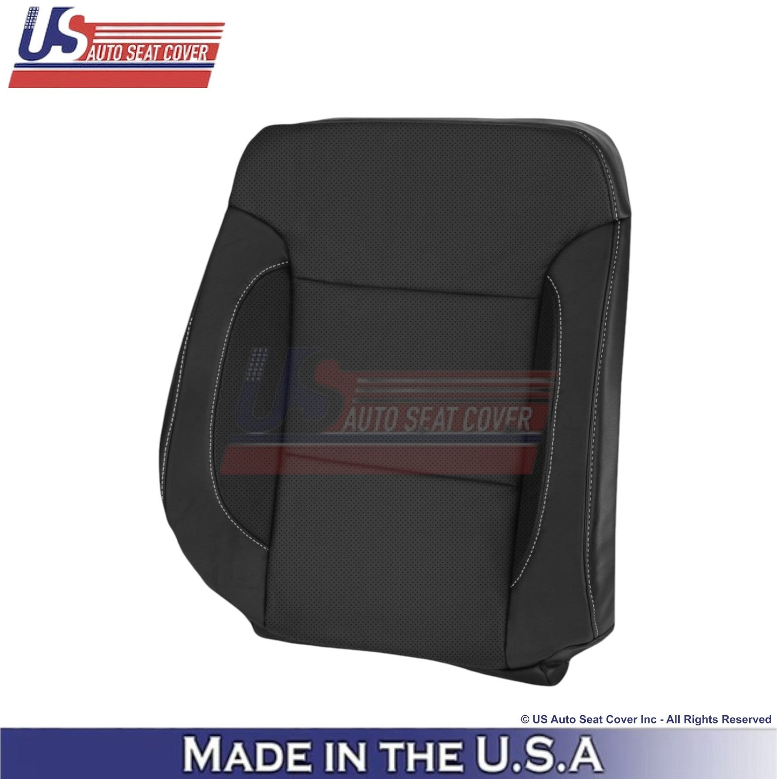 2015-2020 Fits Chevy Tahoe Leatherette Perf. Driver Top Seat Cover Jet Black