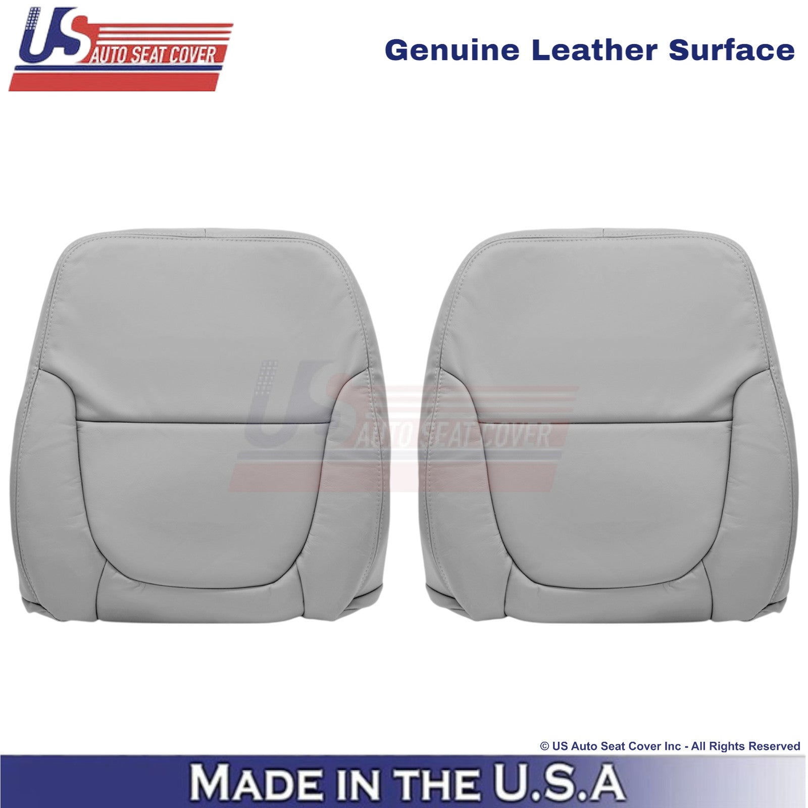 2001-2004 Fits Toyota Tundra Front Top Genuine Leather Covers Light Charcoal