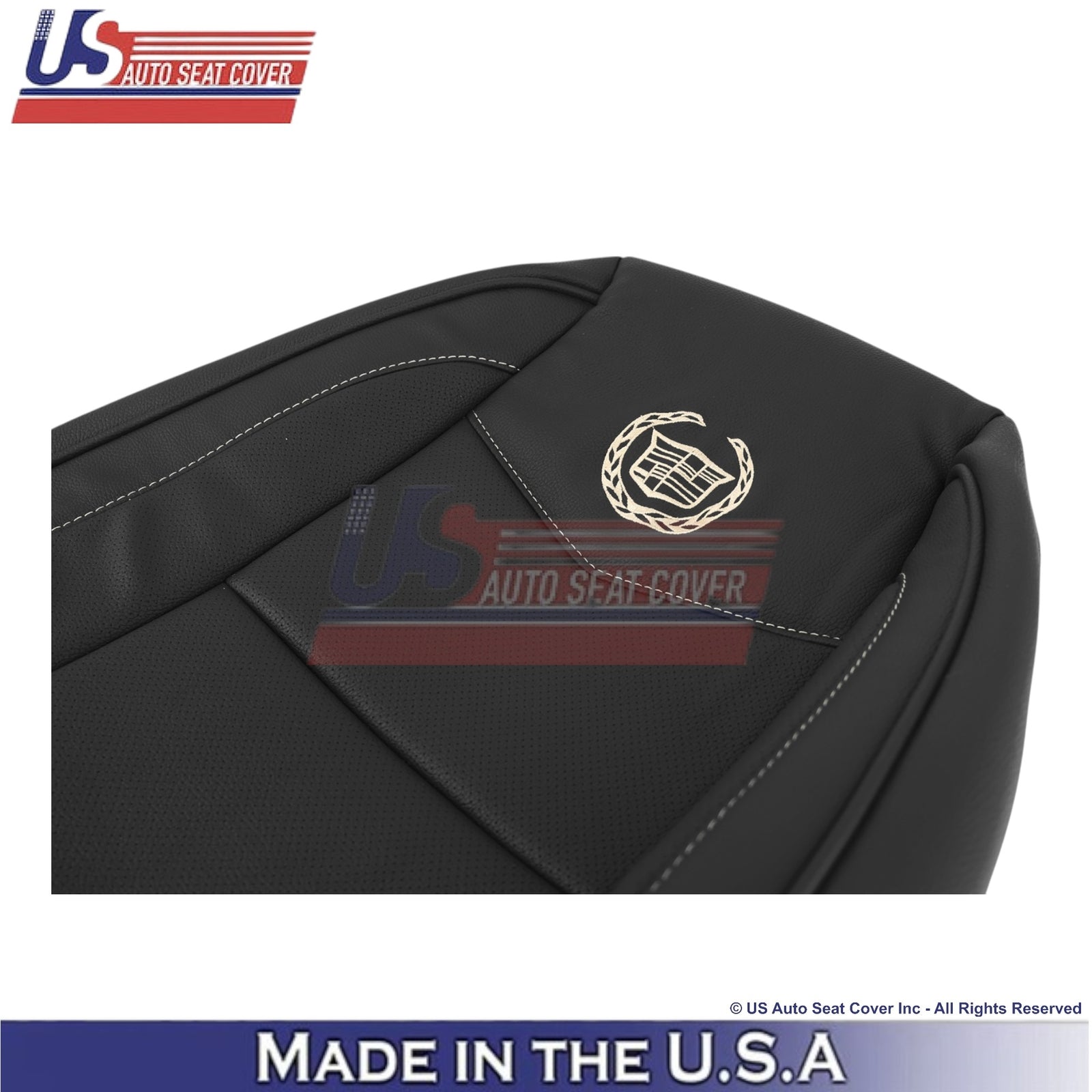 2007-2014 For Cadillac Escalade Platinum Leather Front Seat Covers Ebony Black