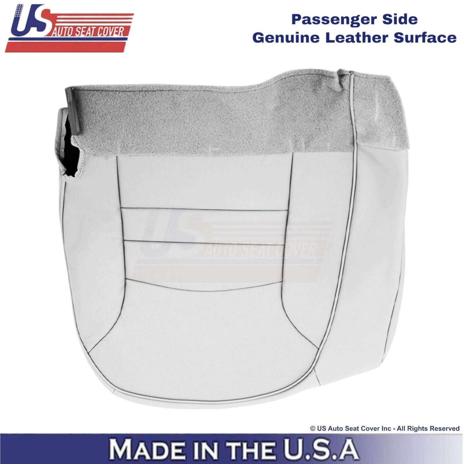 1998-2002 For Ford Crown Victoria Genuine Leather Passenger Bottom Cover White