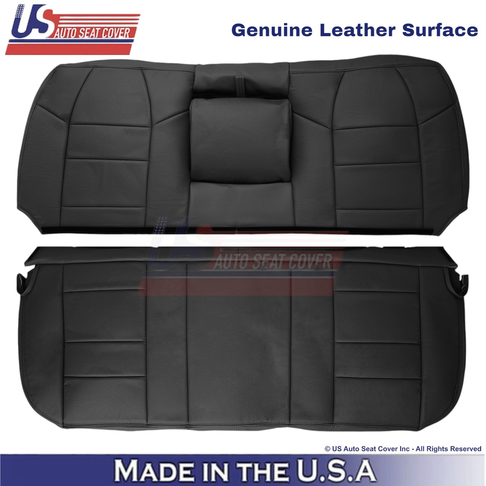 2003-2004 Fits Ford F250 F350 Lariat Leather Rear Bench OEM Seat Covers Black