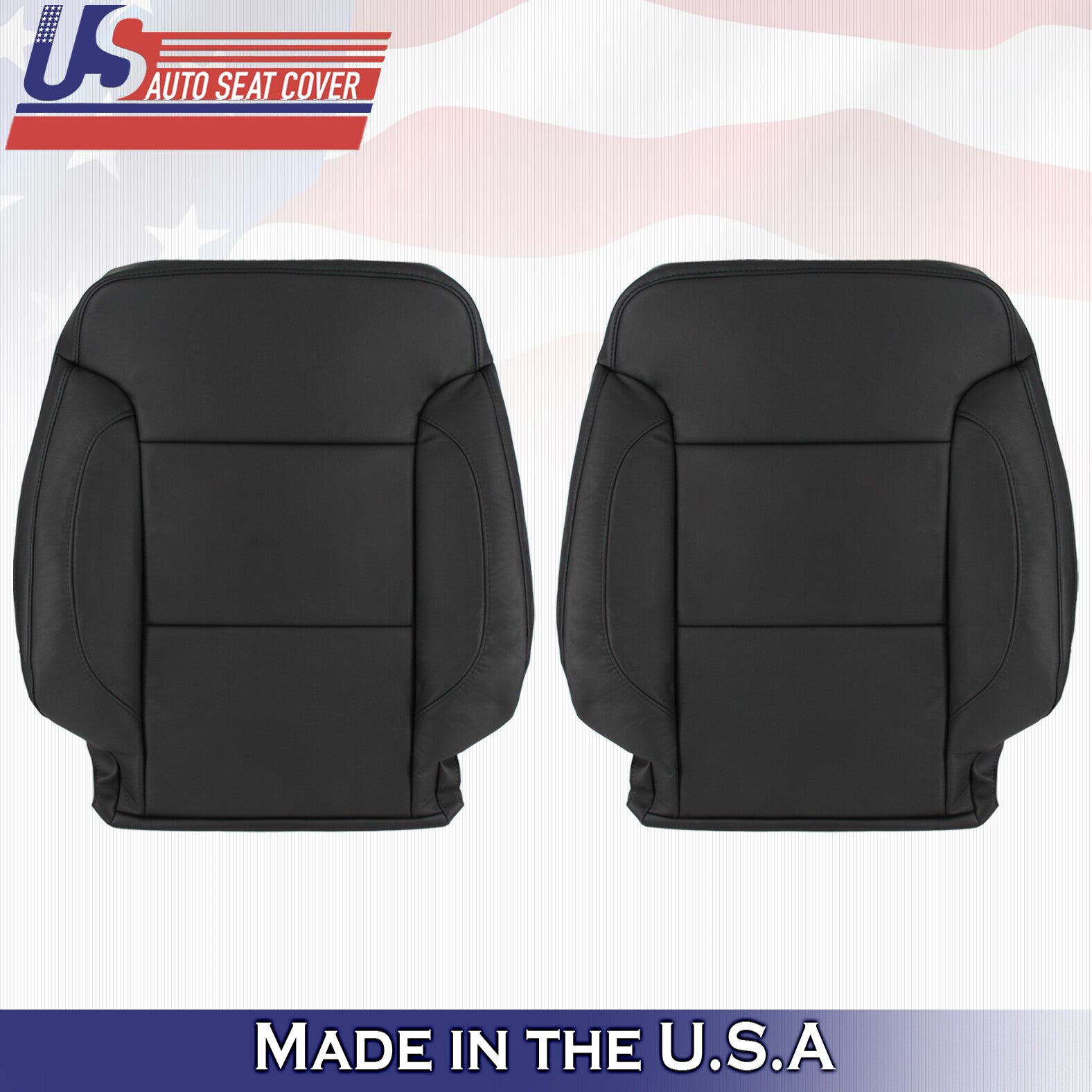 2014 2015 For Chevy Silverado 1500 Driver & Passenger Top Leather Seat Covers