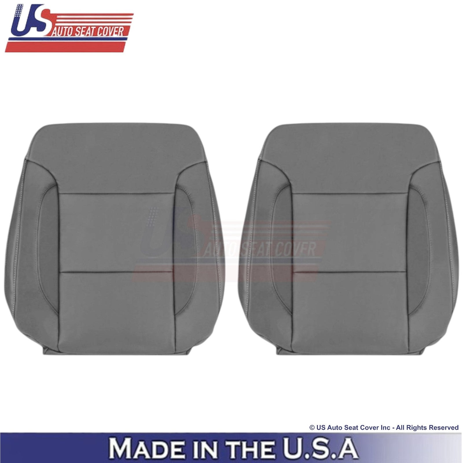 2014-2019 For Chevy Silverado 1500 LT LS Leatherette Front Top Seat Covers Gray