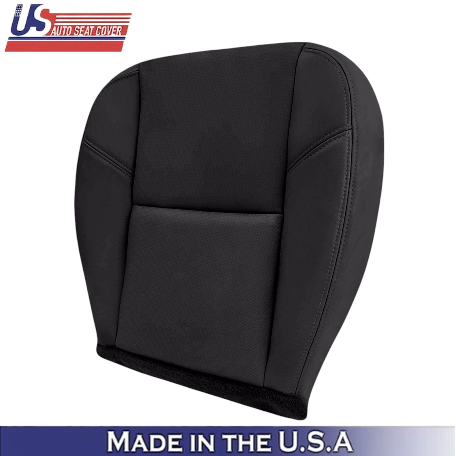 2012-2014 For Chevy Silverado Leatherette Driver Bottom Seat Cover Ebony Black