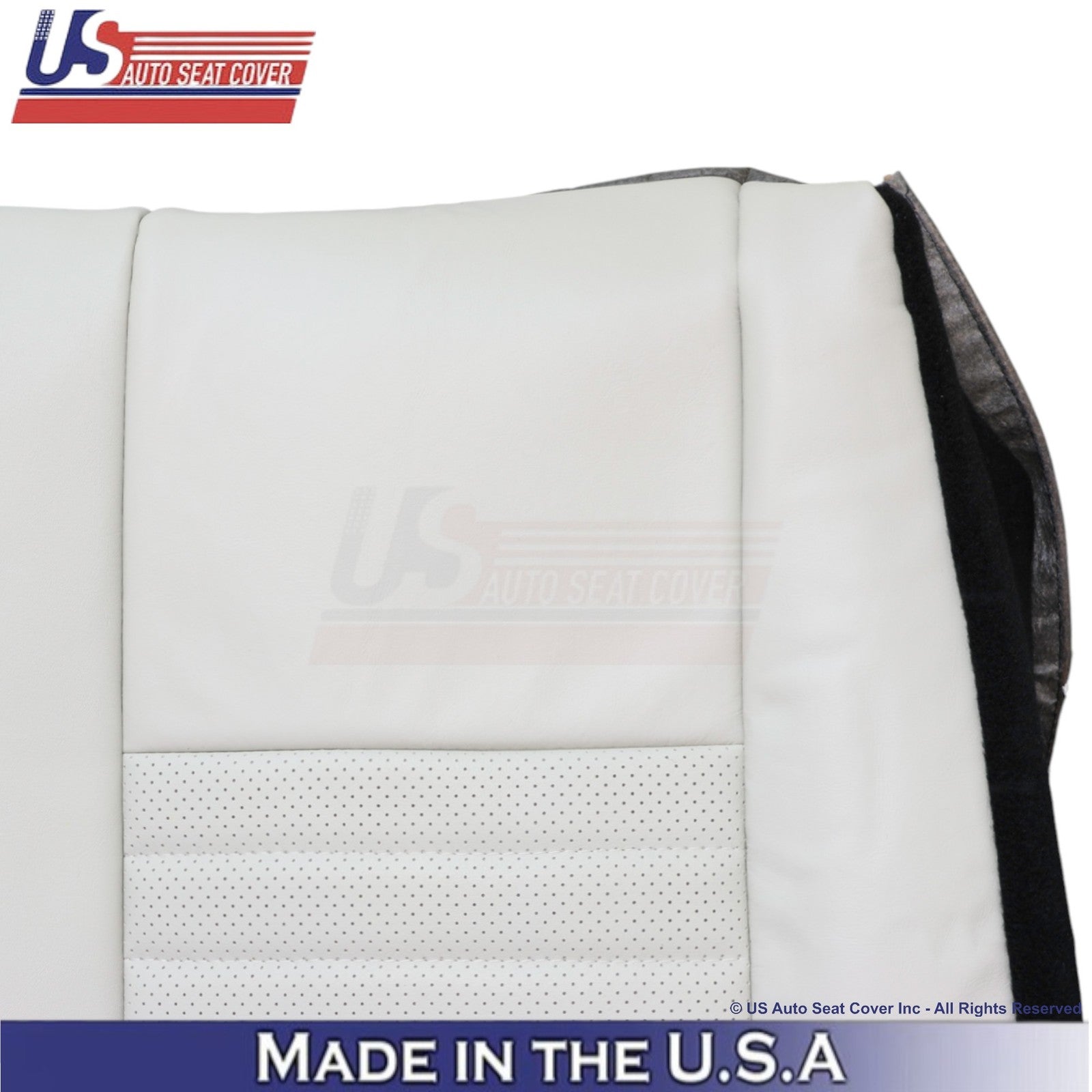 1999-2004 For Ford Mustang GT Genuine Leather Rear Bench Top Cover Oxford White