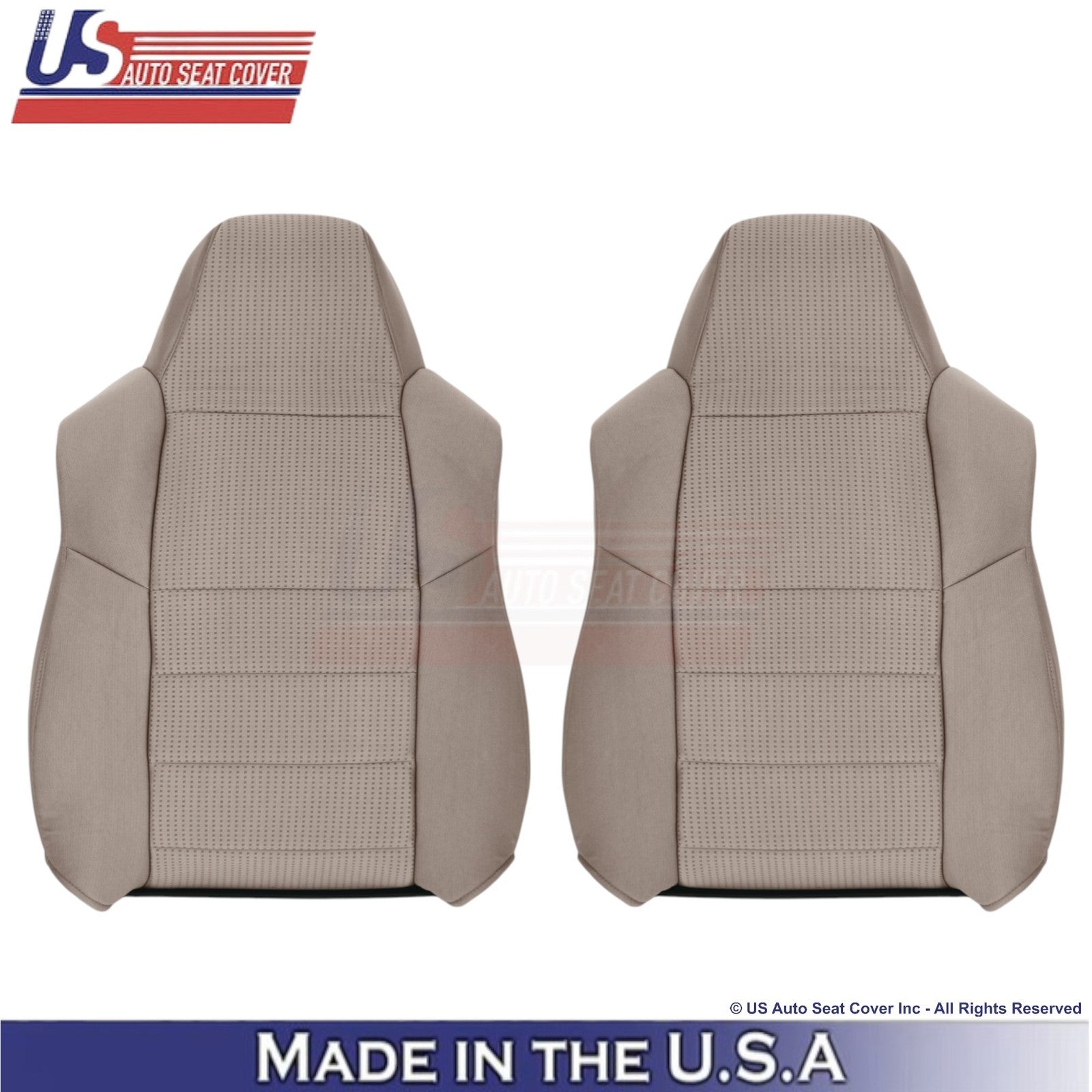 2008-2010 Fits Ford F-250 XLT Cloth Front Top Replacement Seat Covers Camel Tan