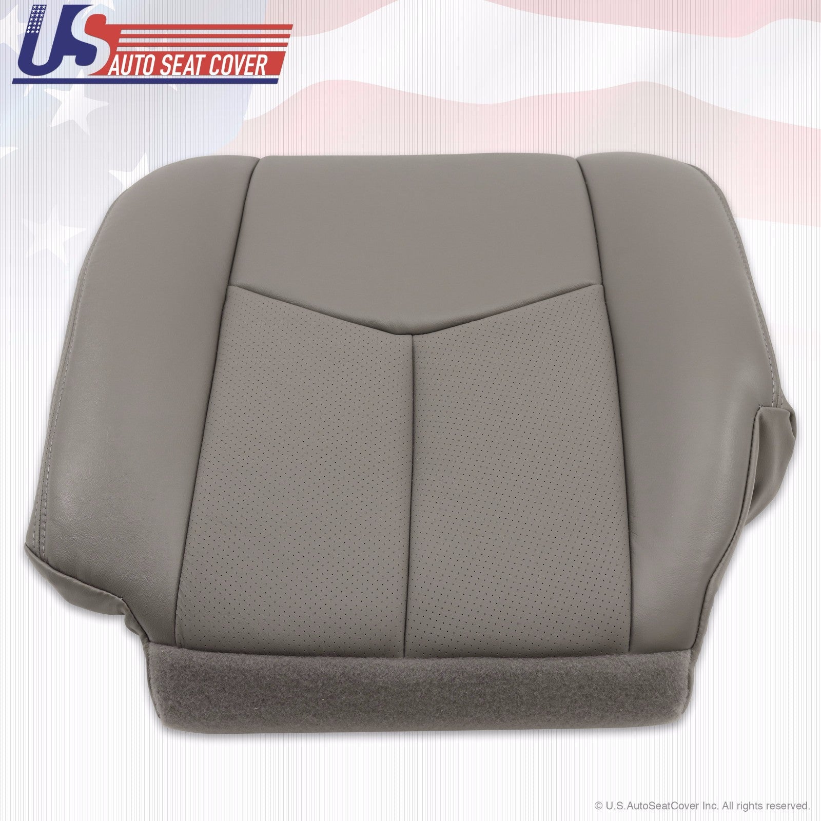2003 -06 Cadillac Escalade Driver Passenger Bottom Leather Seat Cover Gray 922