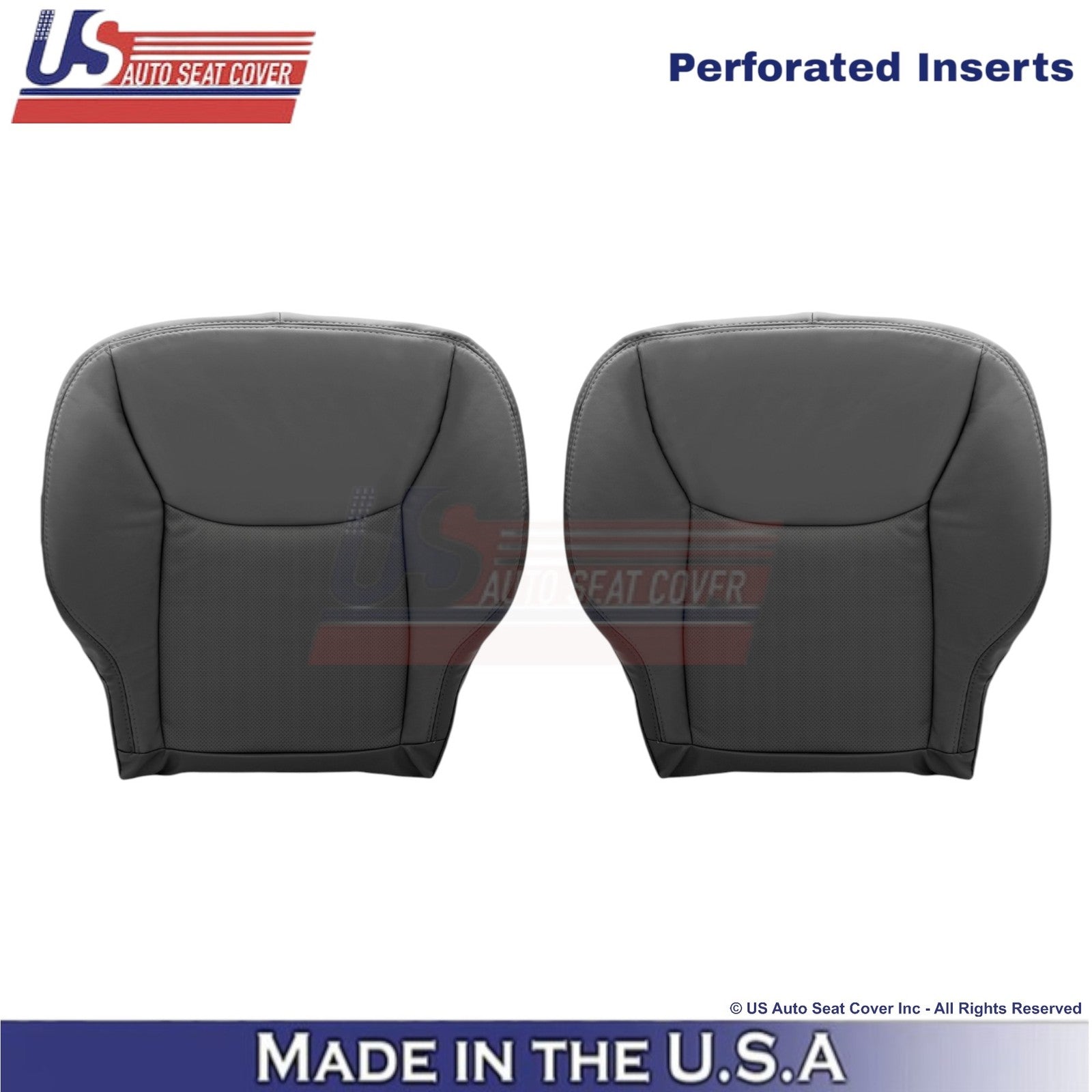 2000-2006 For Mercedes-Benz S-Class Leatherette Half Perf Bottom Covers Charcoal