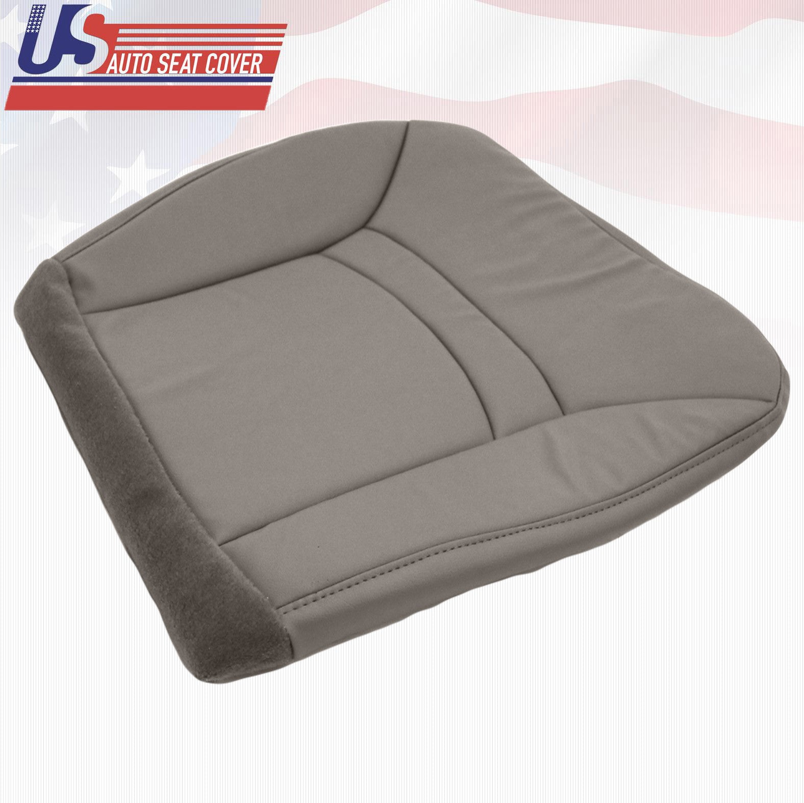 DRIVER BOTTOM SEAT COVER GRAY LEATHERETTE 2000 To 2002 FORD E150 ECONOLINE VAN