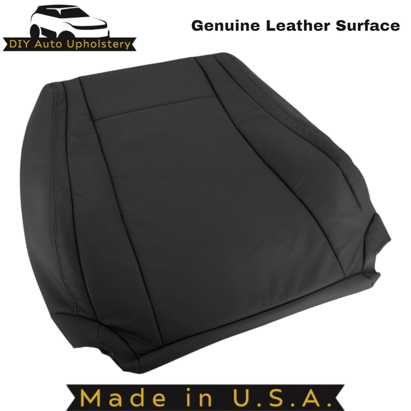2007-2013 For Toyota Tundra Genuine Leather Front Top Seat Covers Black