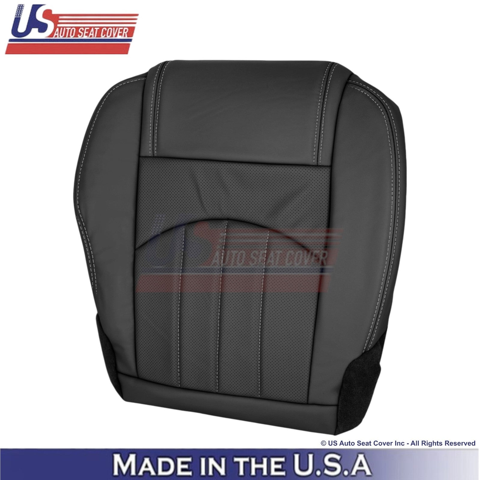 2013-2017 Fits Chevy Traverse Genuine Leather Perforated Front Seat Covers Ebony