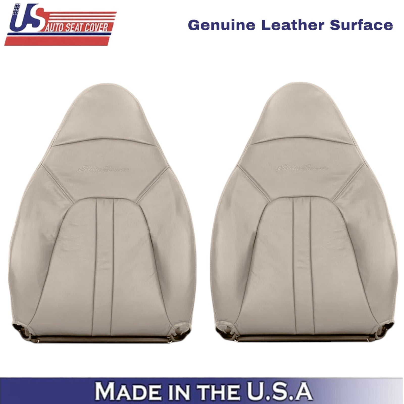 1997-1999 For Ford Expedition Eddie Bauer Leather Front Seat Covers Prairie Tan