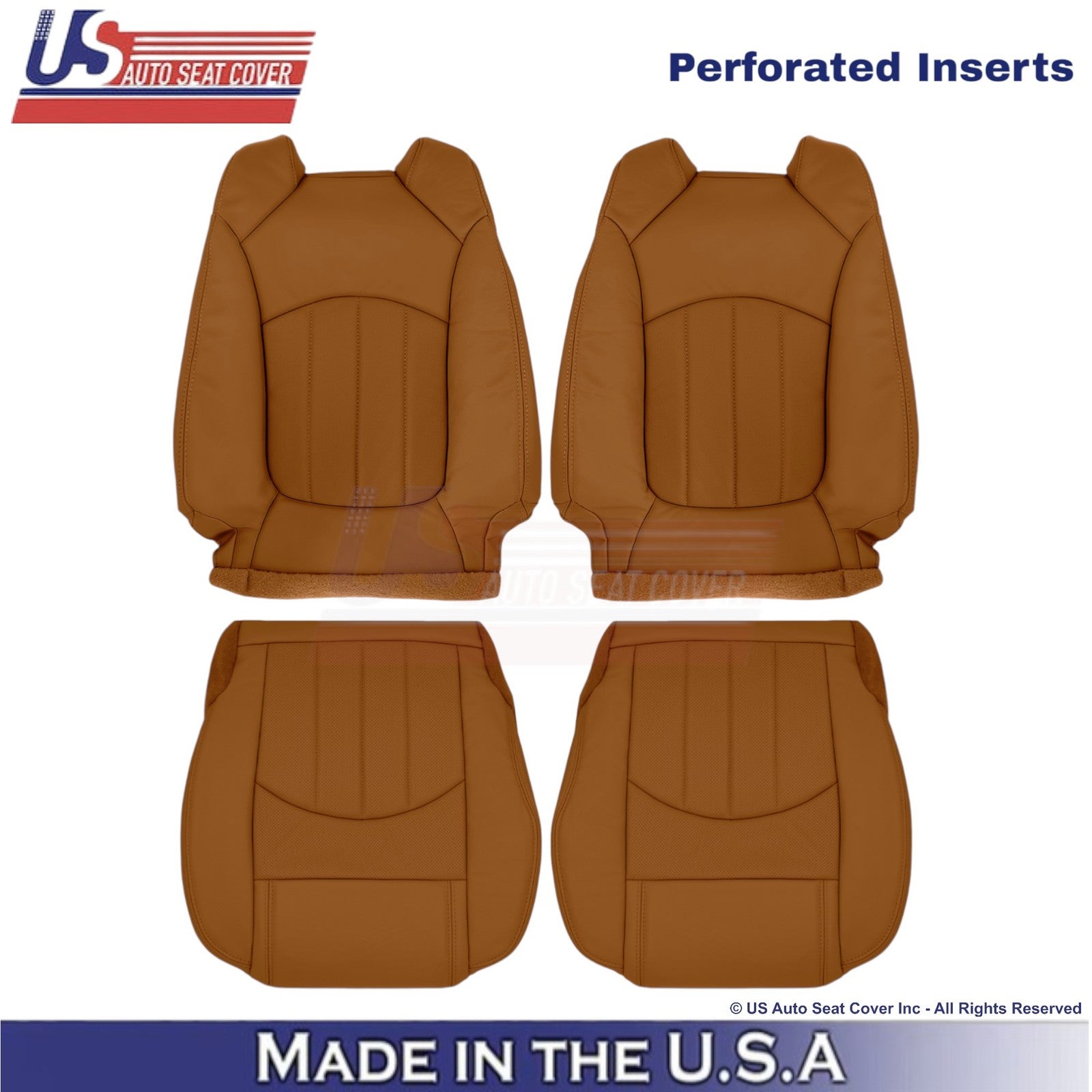 2013-2014 Fits Chevy Traverse Leatherette Perforated Front Seat Covers Mojave