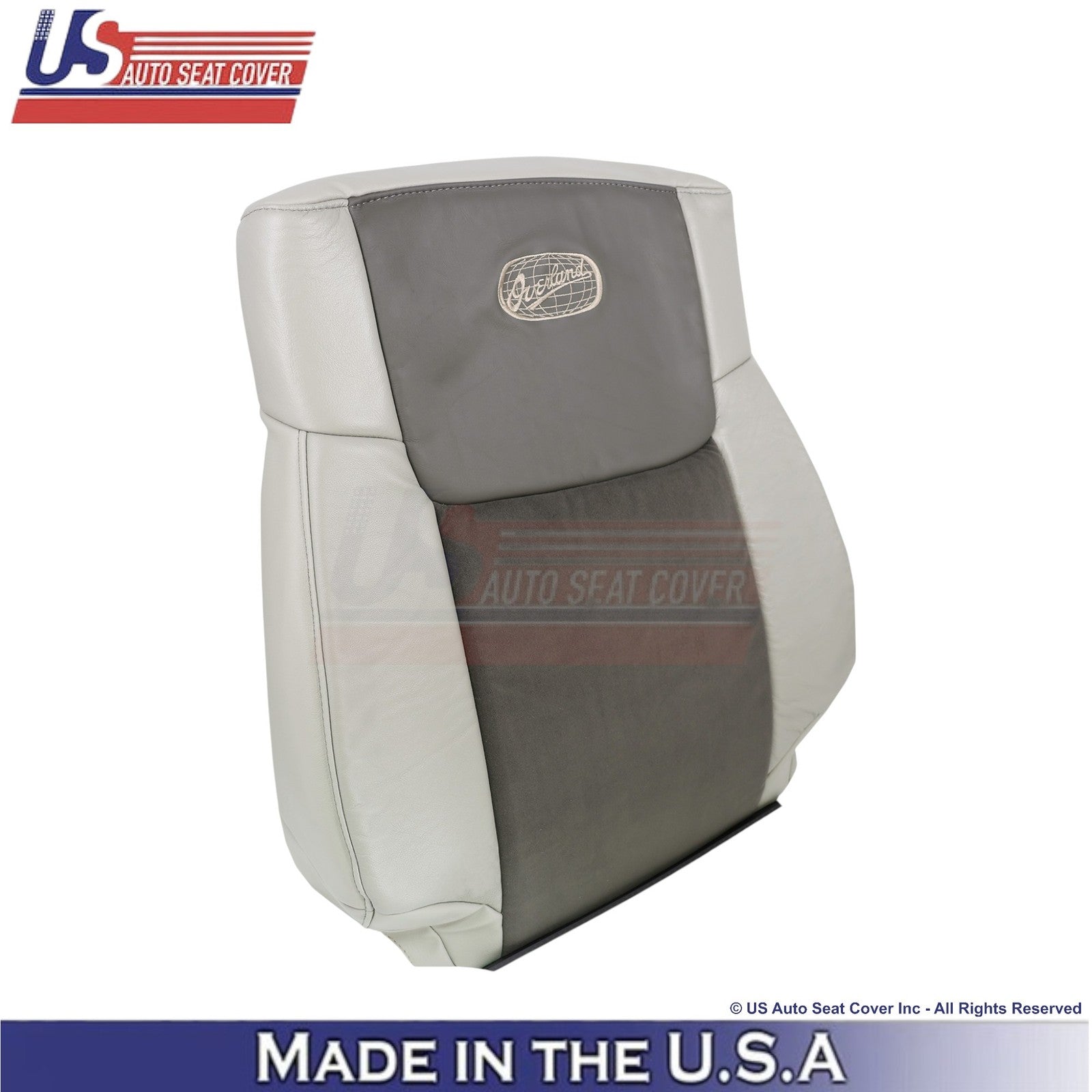 2006-2010 Fits Jeep Commander Leather & Suede Passenger Seat Covers 2-Tone Gray