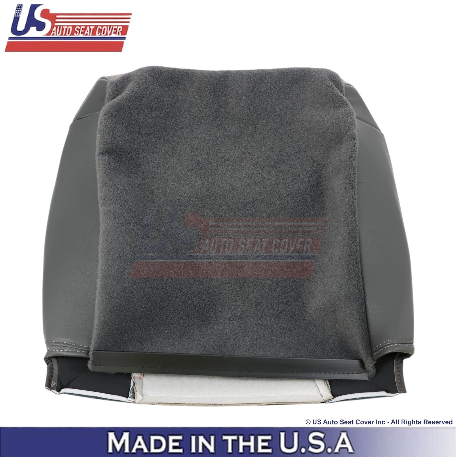 1999-2000 For Chevy Tahoe-Silverado Genuine Leather Rear Bench Covers 2Tone Gray