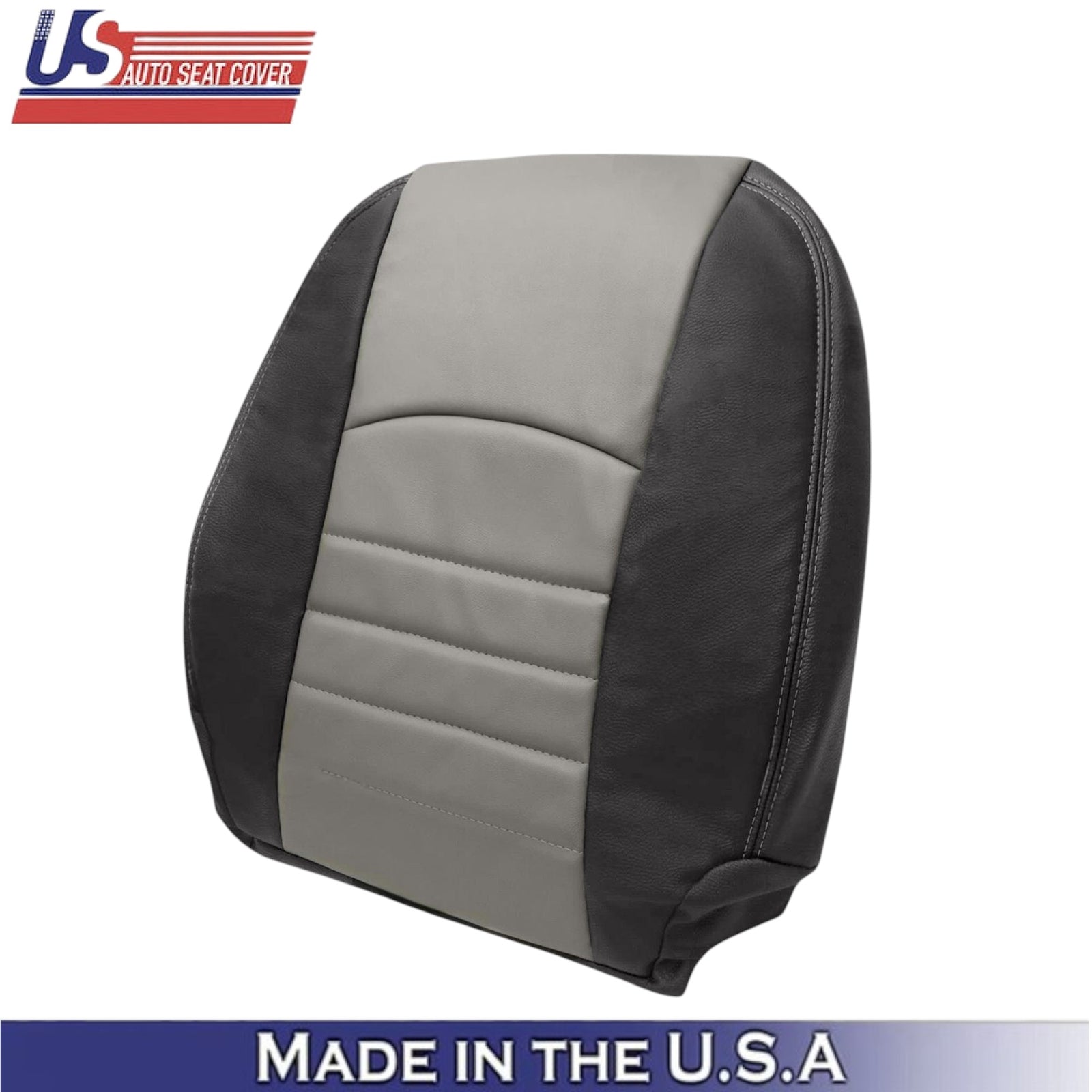 2009-2012 For Dodge Ram 1500 ST Leatherette Front Seat Covers 2-Tone Gray