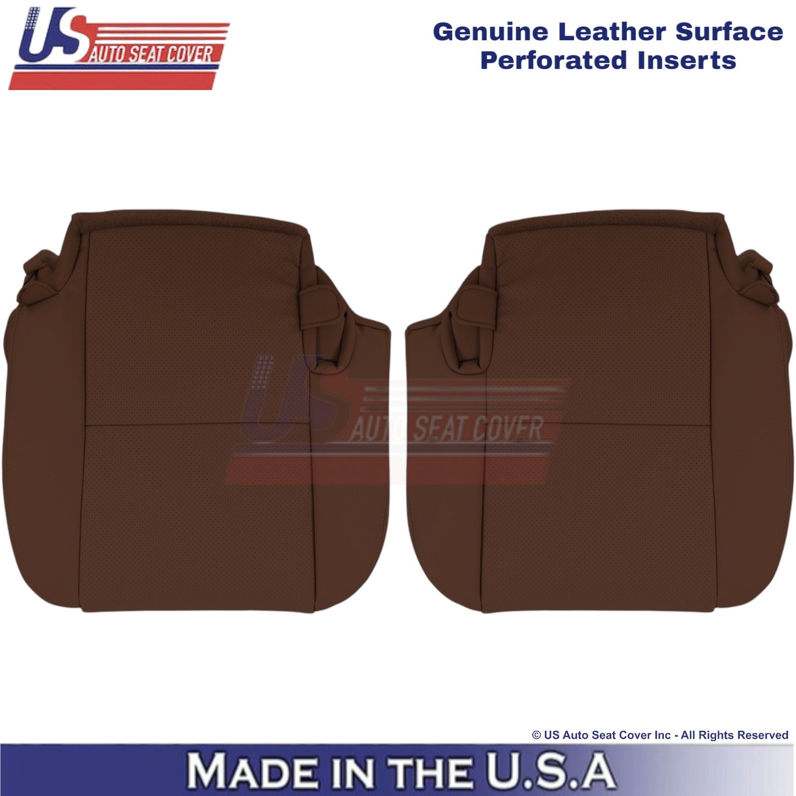 2010-2013 Fits Toyota Tundra Genuine Leather Perf. Rear Bottom Covers Red Rock