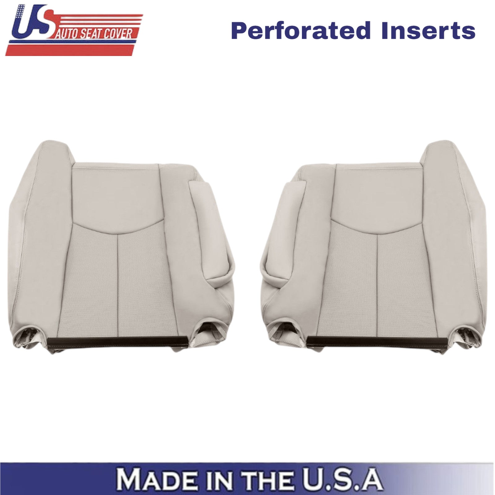 2003-2006 For Cadillac Escalade Genuine Leather Front Top Covers Shale Neutral