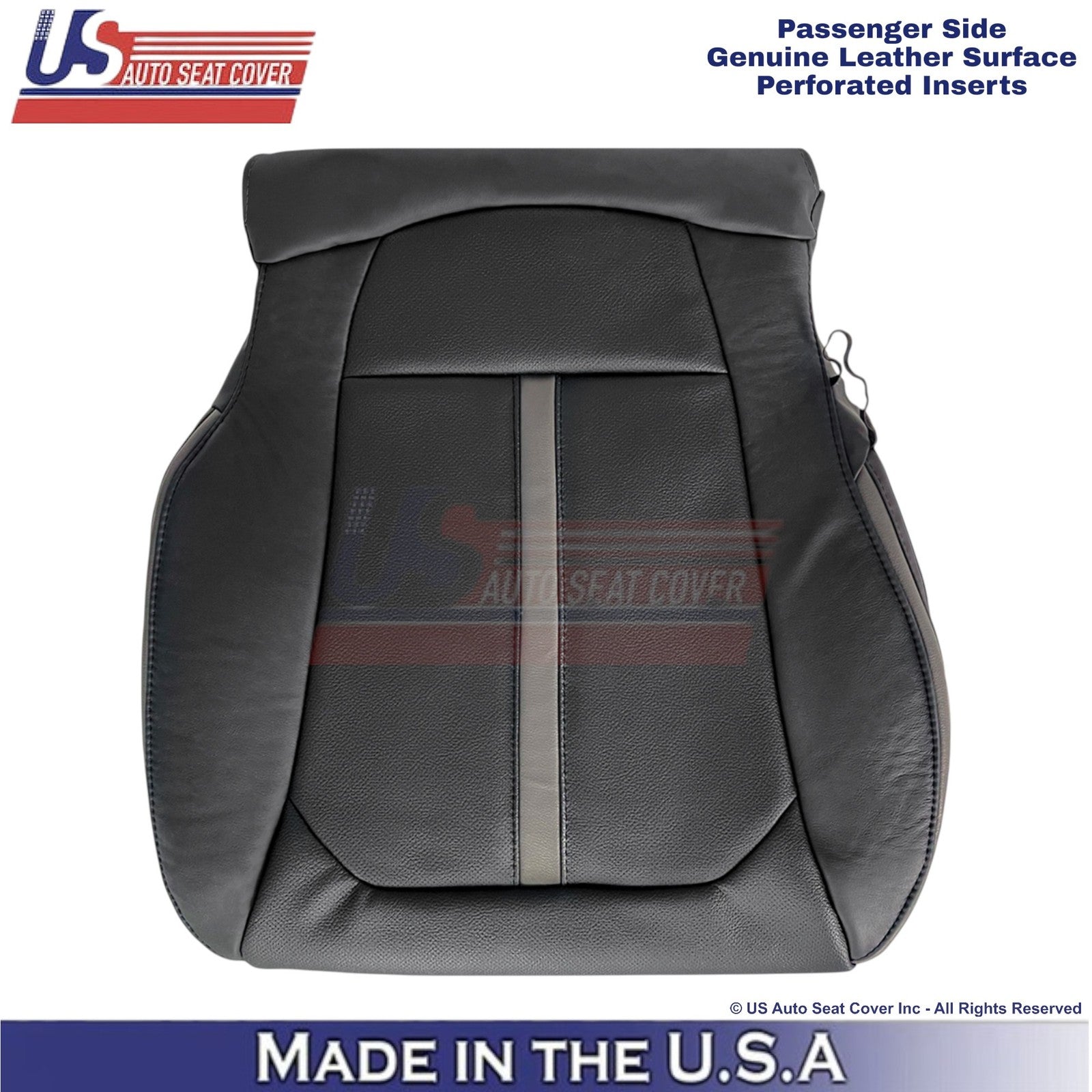 2015-2020 Fits Ford F150 Platinum Genuine Leather Passenger Bottom Covers Black