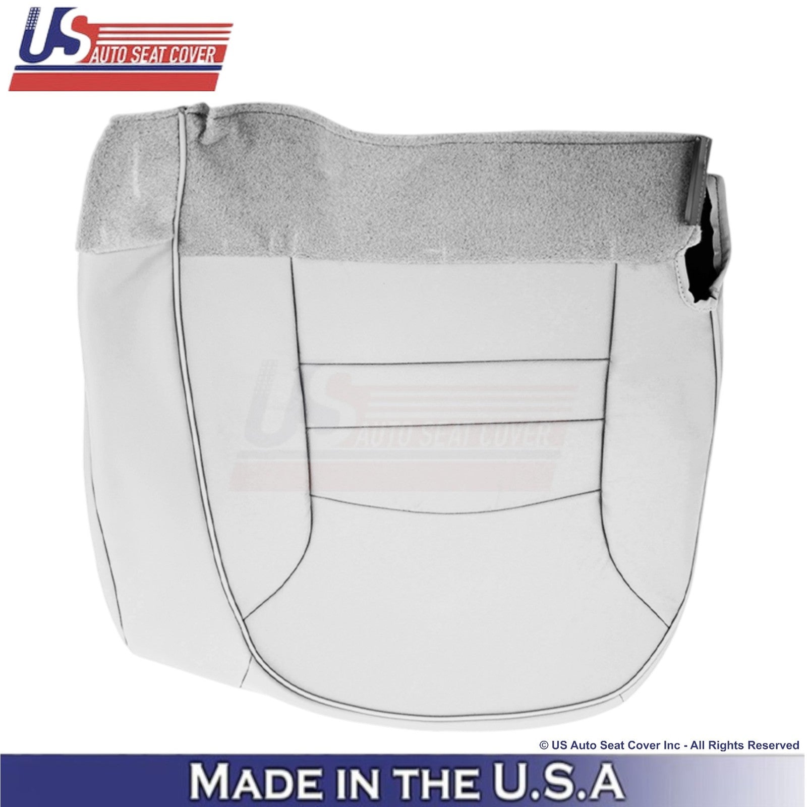 1998-2002 For Ford Crown Victoria Genuine Leather Front Bottom Seat Covers White
