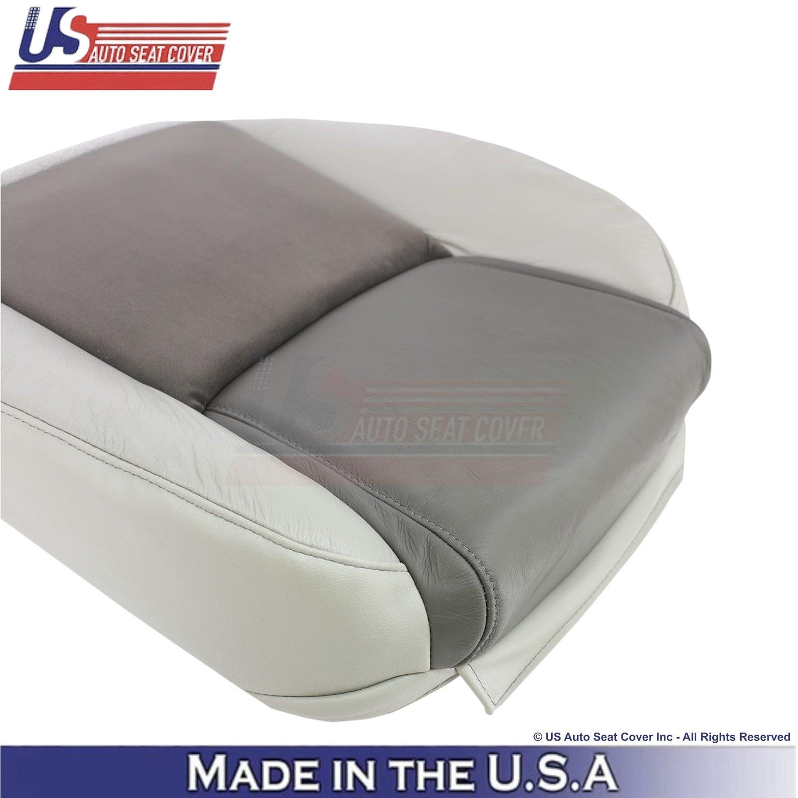 2006-2010 Fits Jeep Commander Leather & Suede Passenger Bottom Cover 2-Tone Gray
