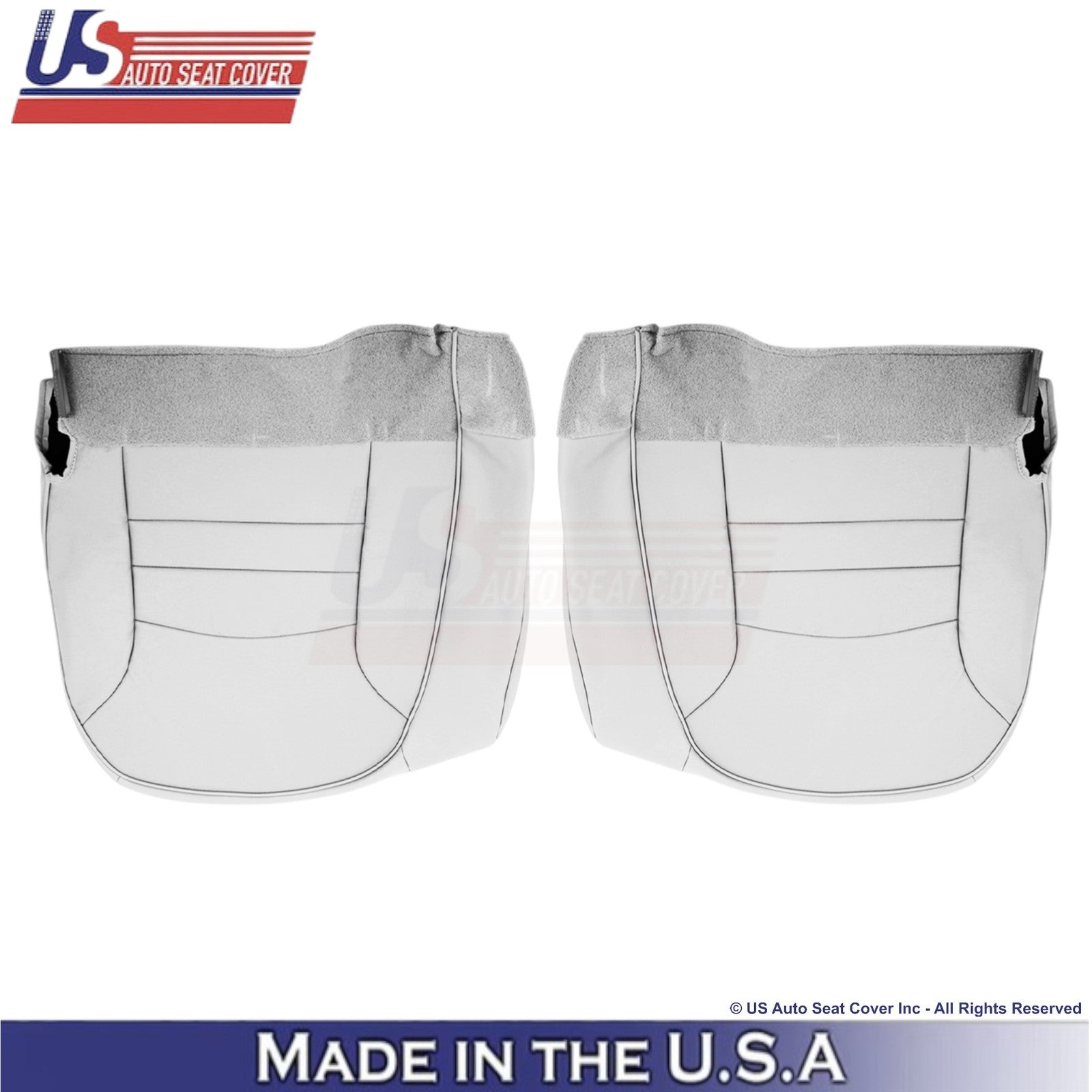 1998-2002 For Ford Crown Victoria Leatherette Front Bottom Seat Covers White