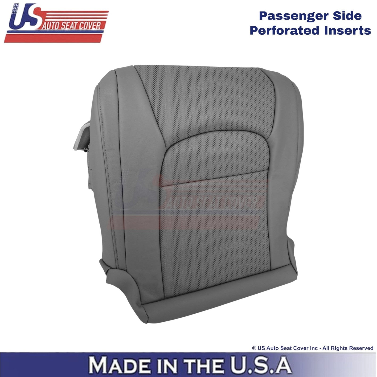 2008-2021 For Toyota Land Cruiser Leatherette Perf. Passenger Bottom Cover Gray