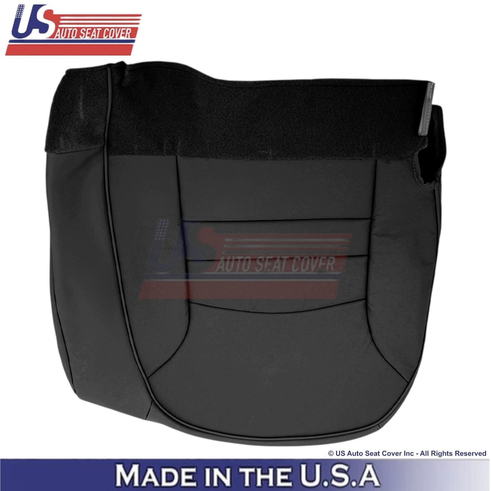 2000-2002 Fits Ford Crown Victoria Leatherette Front Bottom Seat Covers Black