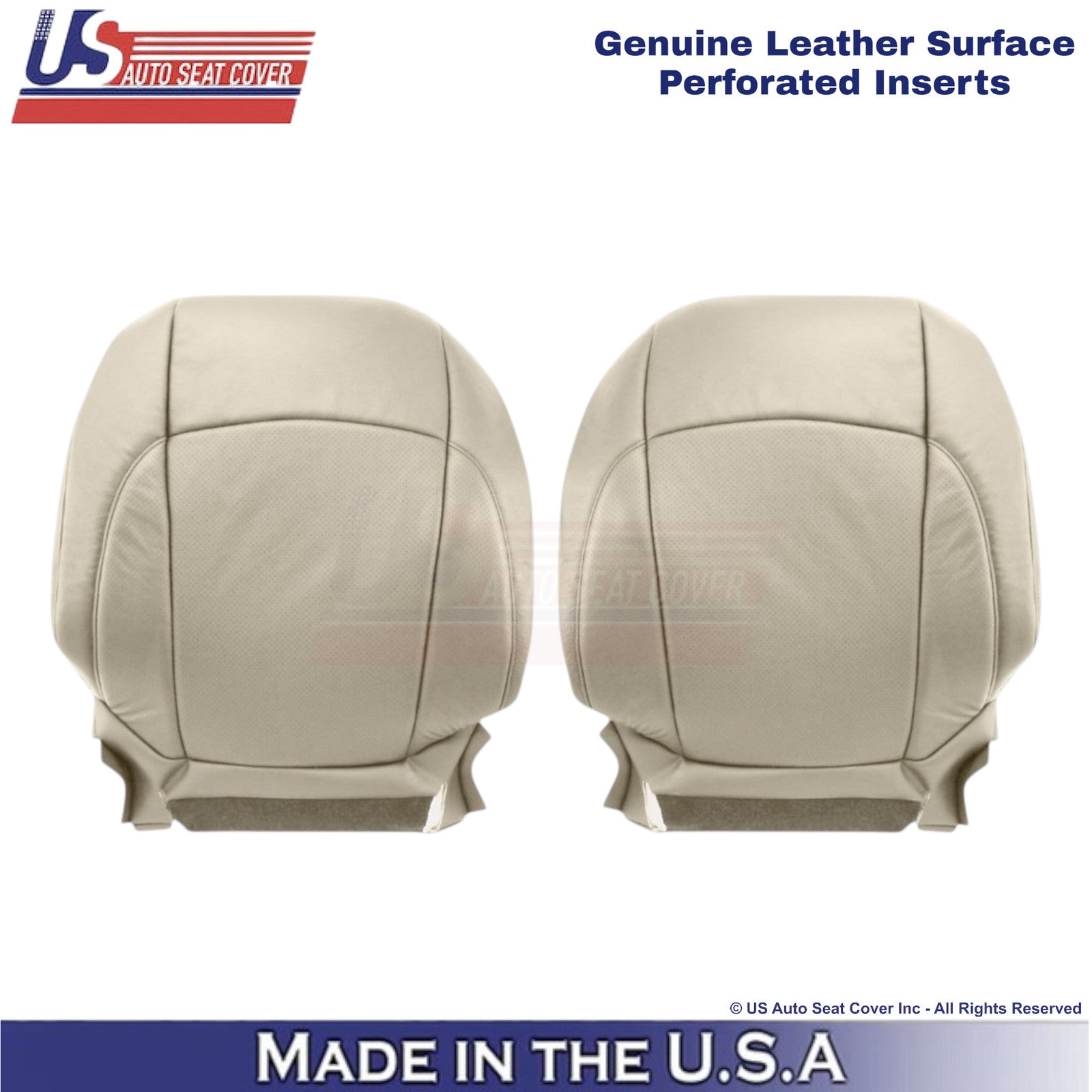 2007-2012 For Lexus ES350 Genuine Leather Front Top Seat Covers Parchment Tan